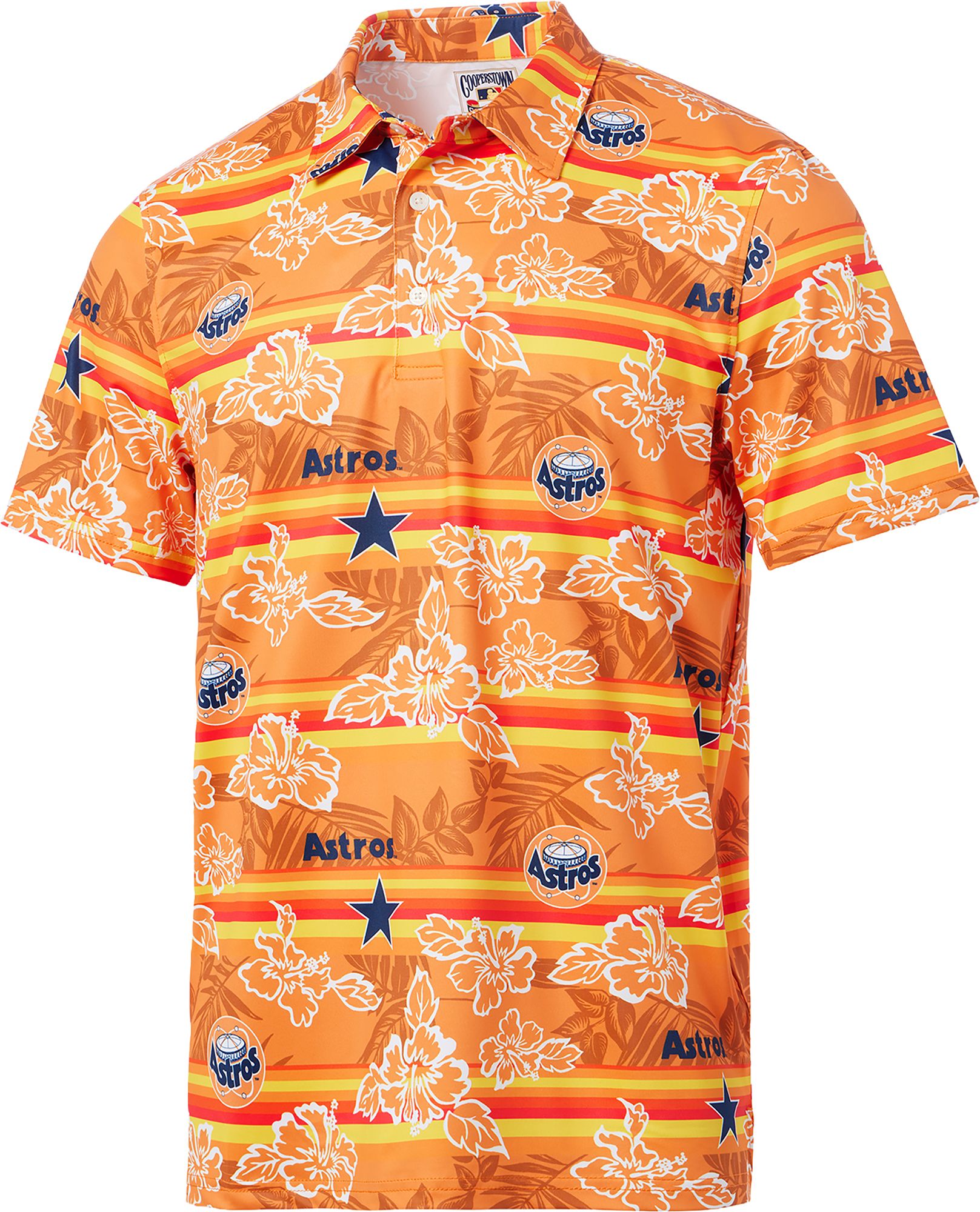 Reyn Spooner Men's Houston Astros Orange Cooperstown Pua Polo