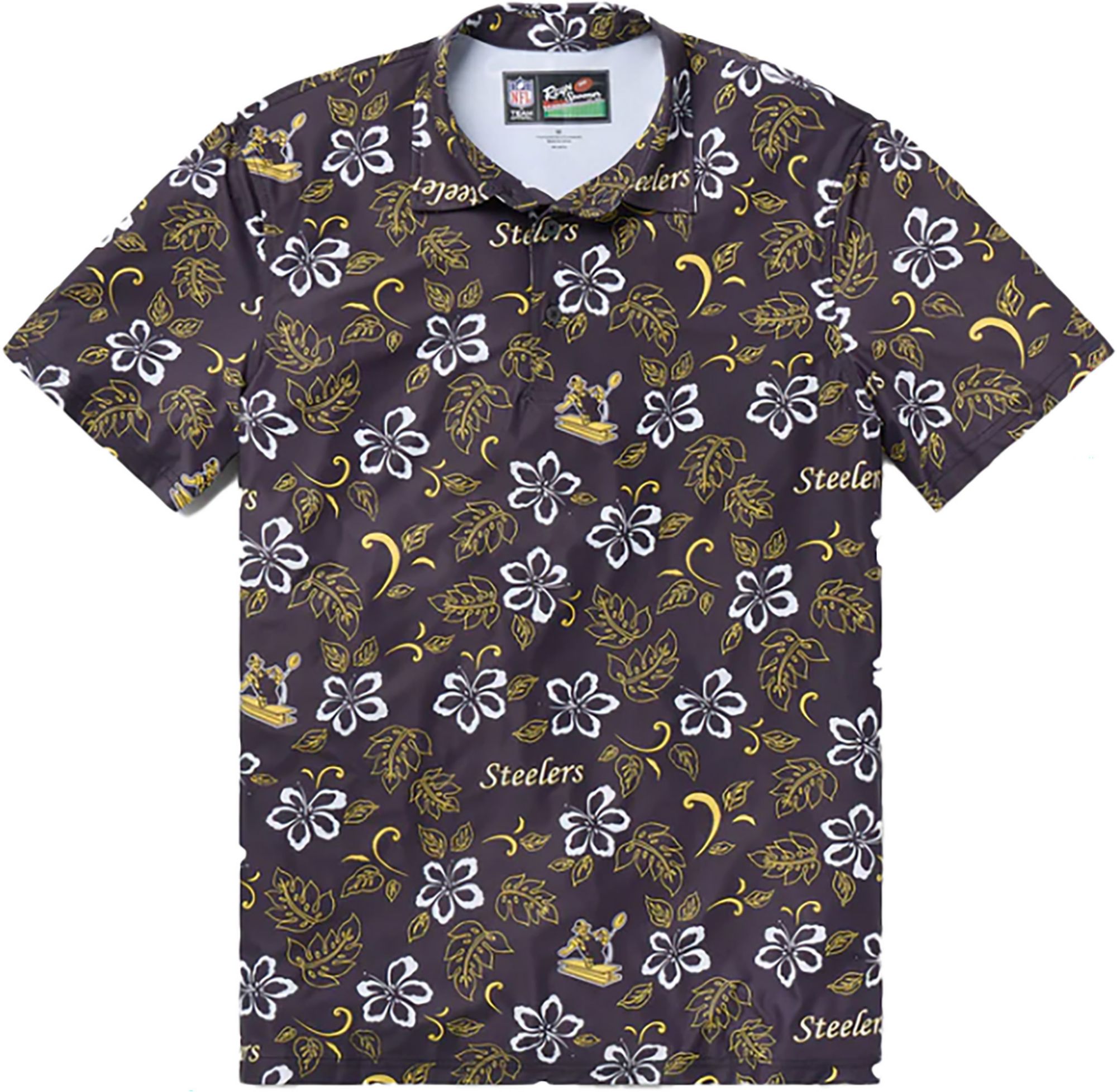 Reyn Spooner Men's Pittsburgh Steelers Perfect Black Polo