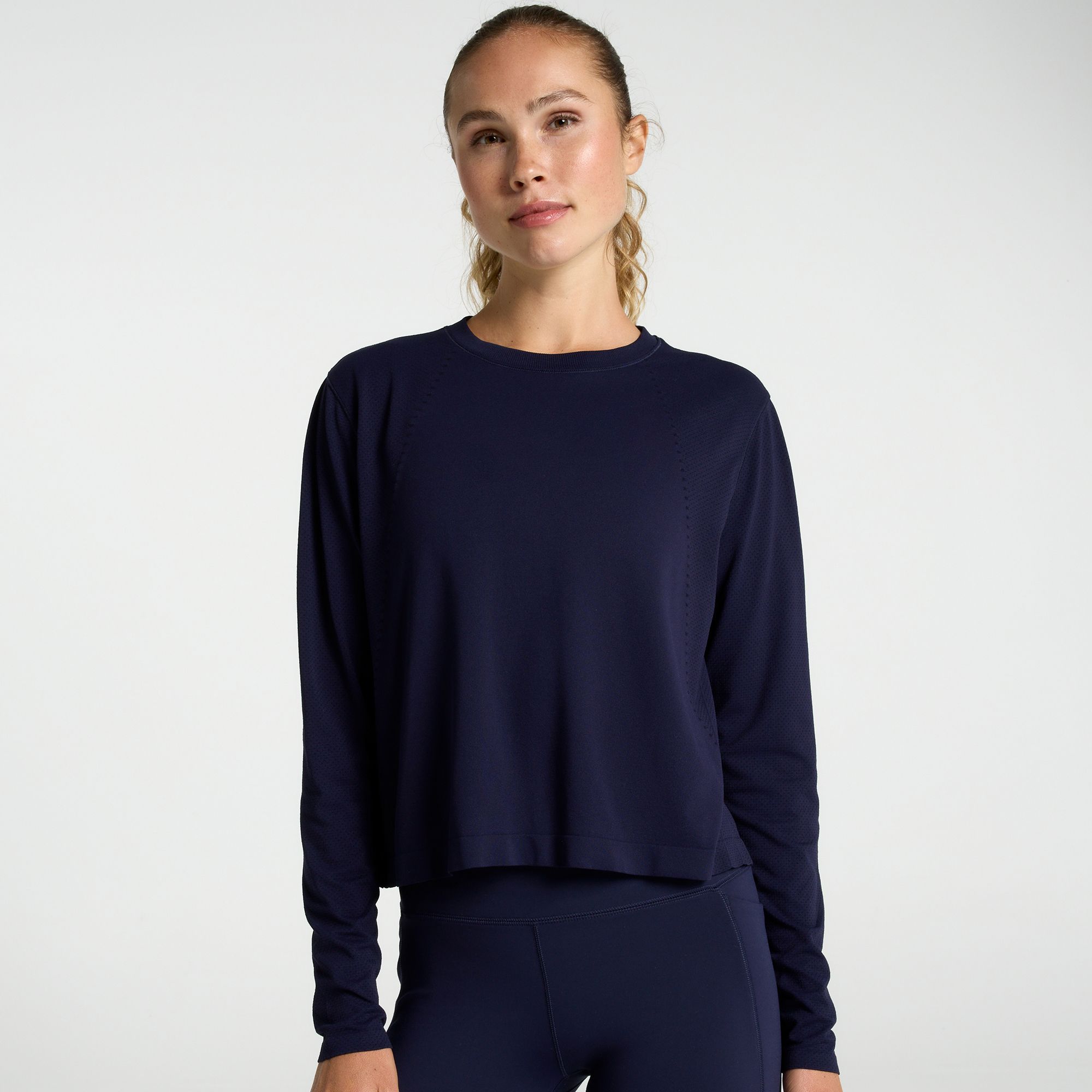 DSG Women's Movement Seamless Boxy Long Sleeve Tee, XL, Jet Navy