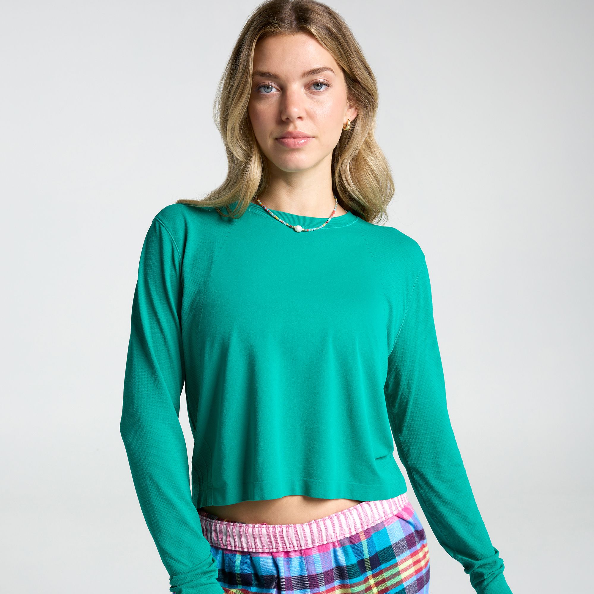 DSG Women's Movement Seamless Boxy Long Sleeve Tee, Medium, Melted Emerald