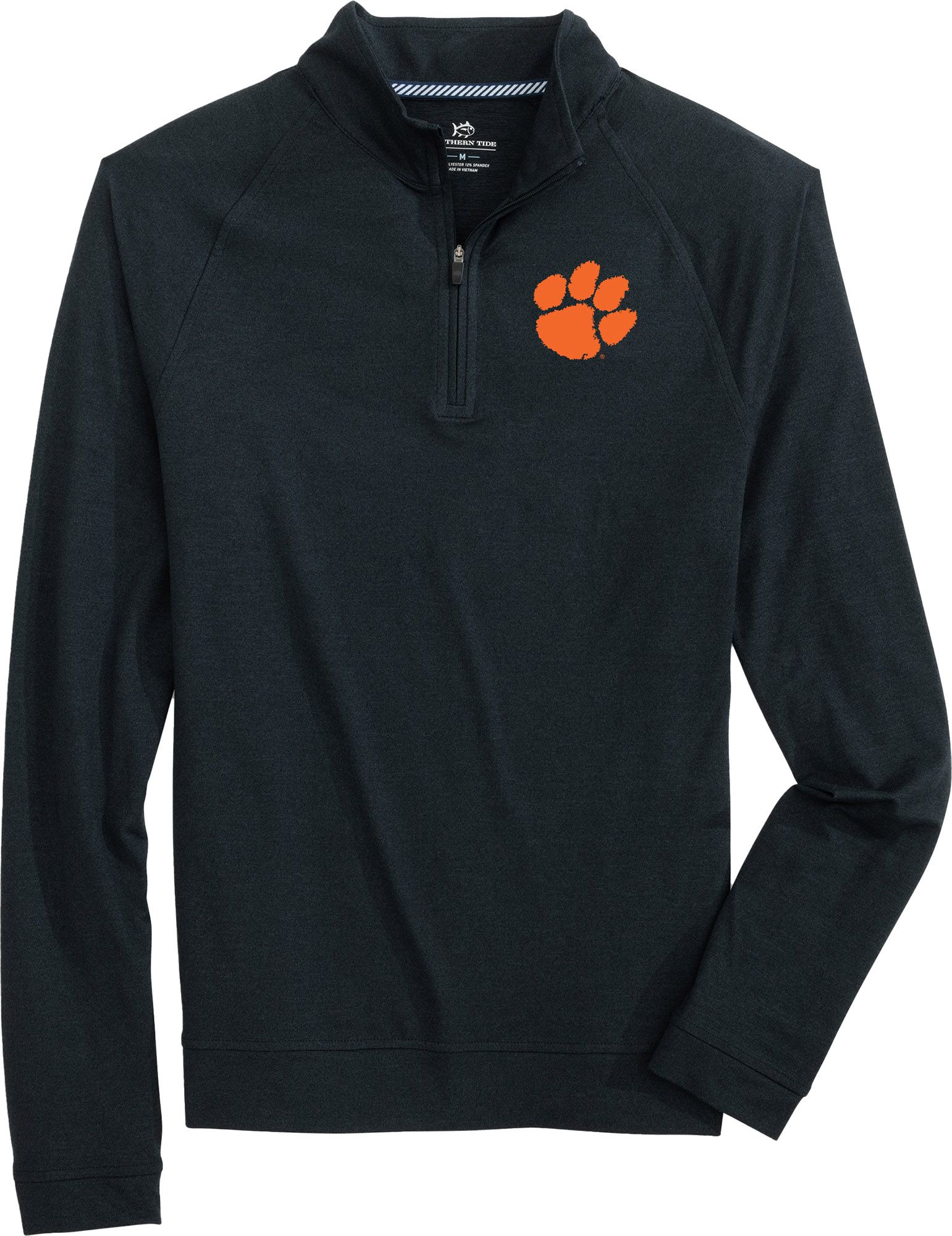 Southern Tide Men's Clemson Tigers Black Cruiser Quarter-Zip Jacket