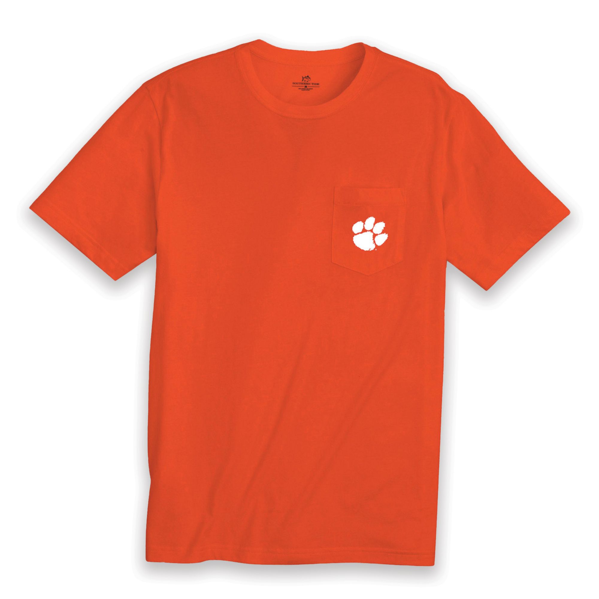 Southern Tide Men's Clemson Tigers Orange Logo Pocket T-Shirt