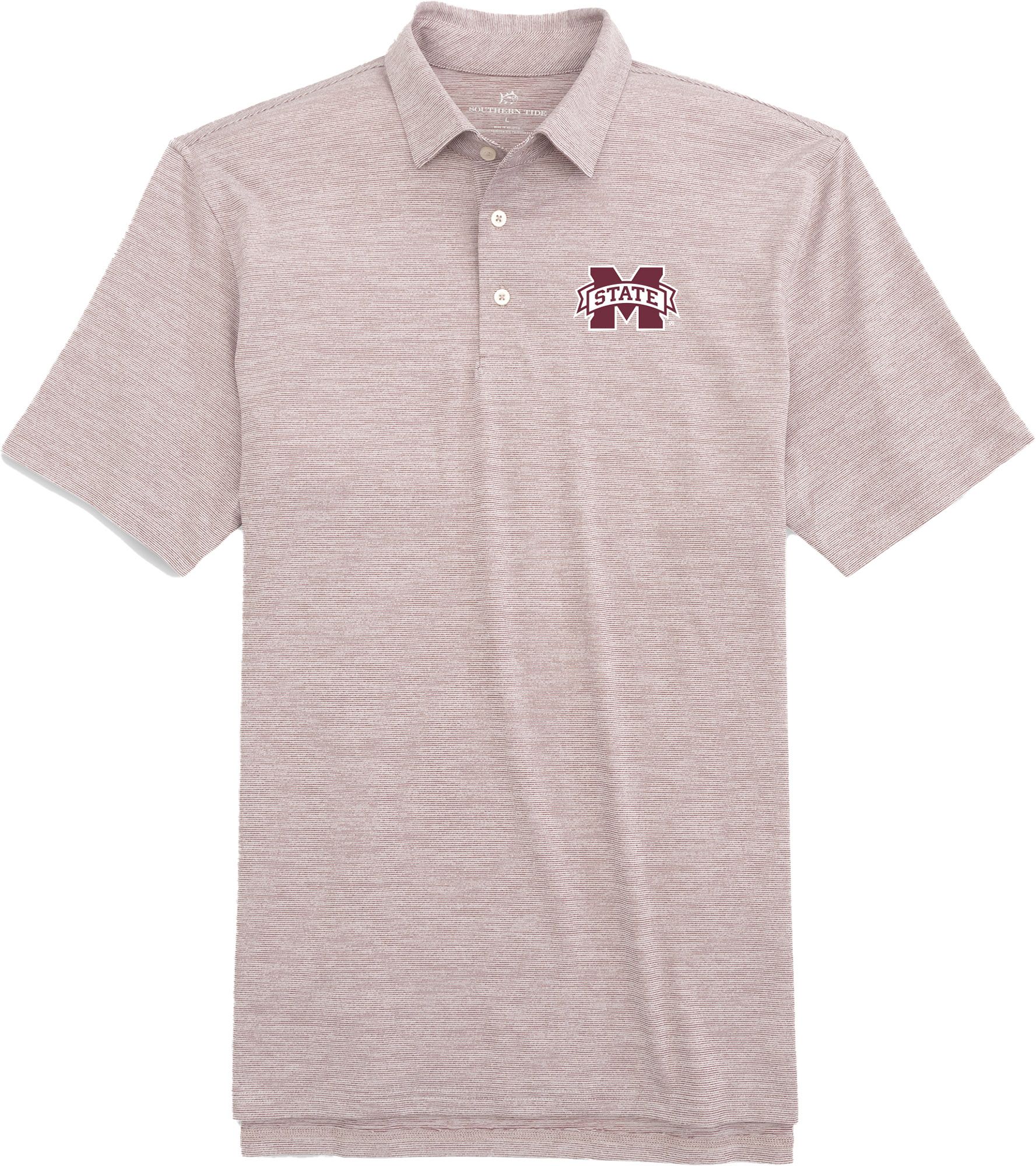 Southern Tide Men's Mississippi State Bulldogs Maroon Driver Spacedye Polo