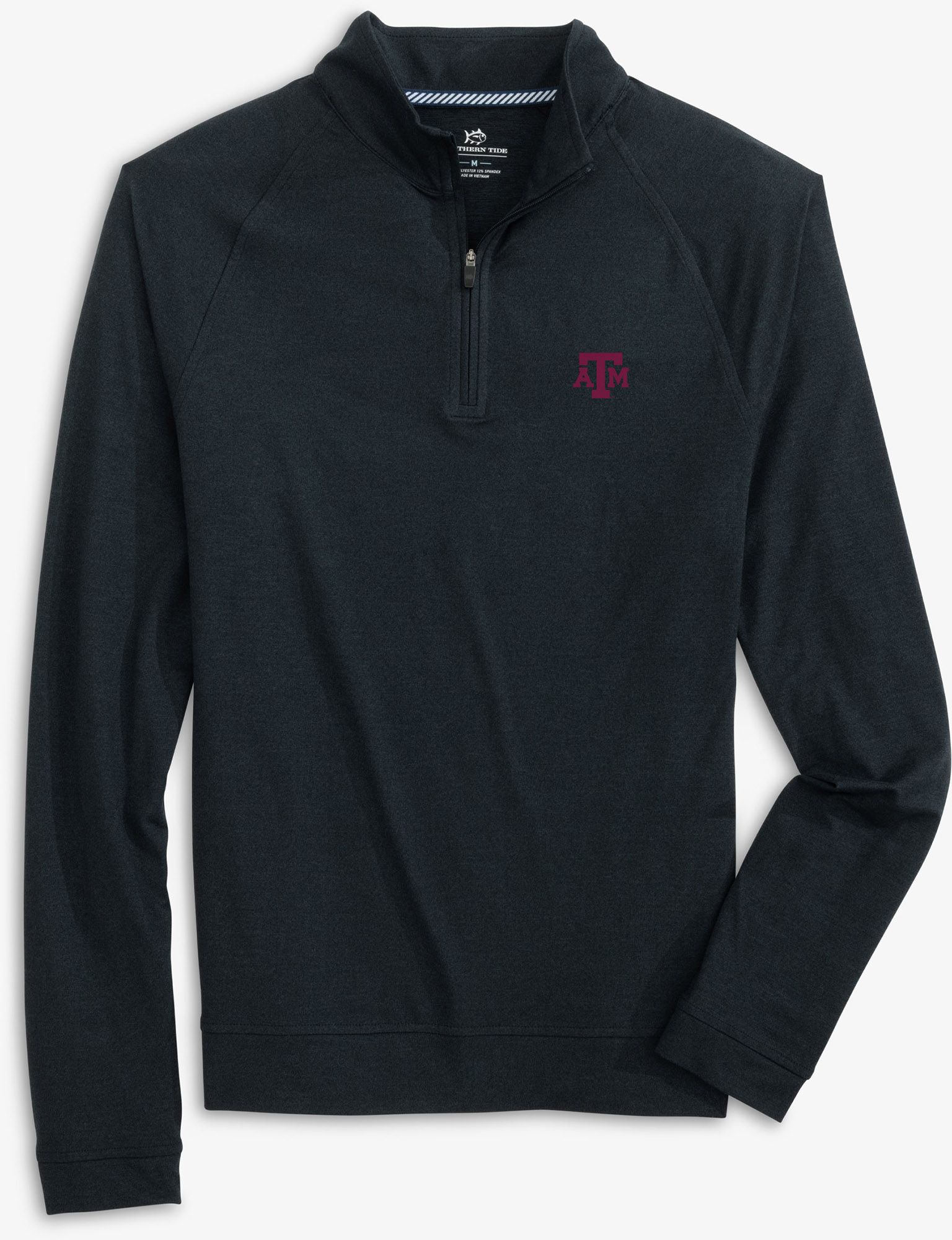Southern Tide Men's Texas A&M Aggies Black Cruiser Heather Quarter-Zip Pullover