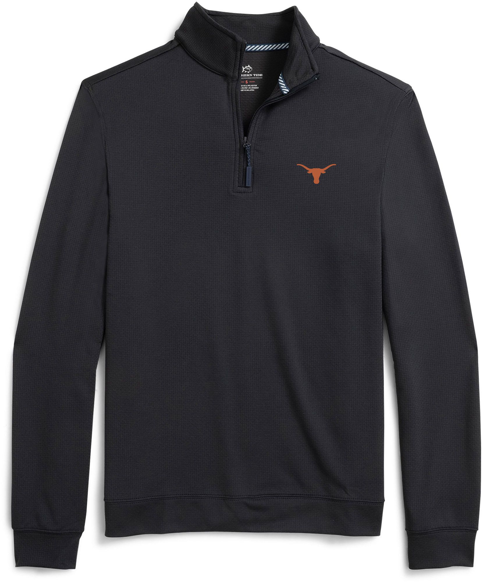 Southern Tide Men's Texas Longhorns Black Schooner Quarter-Zip Jacket