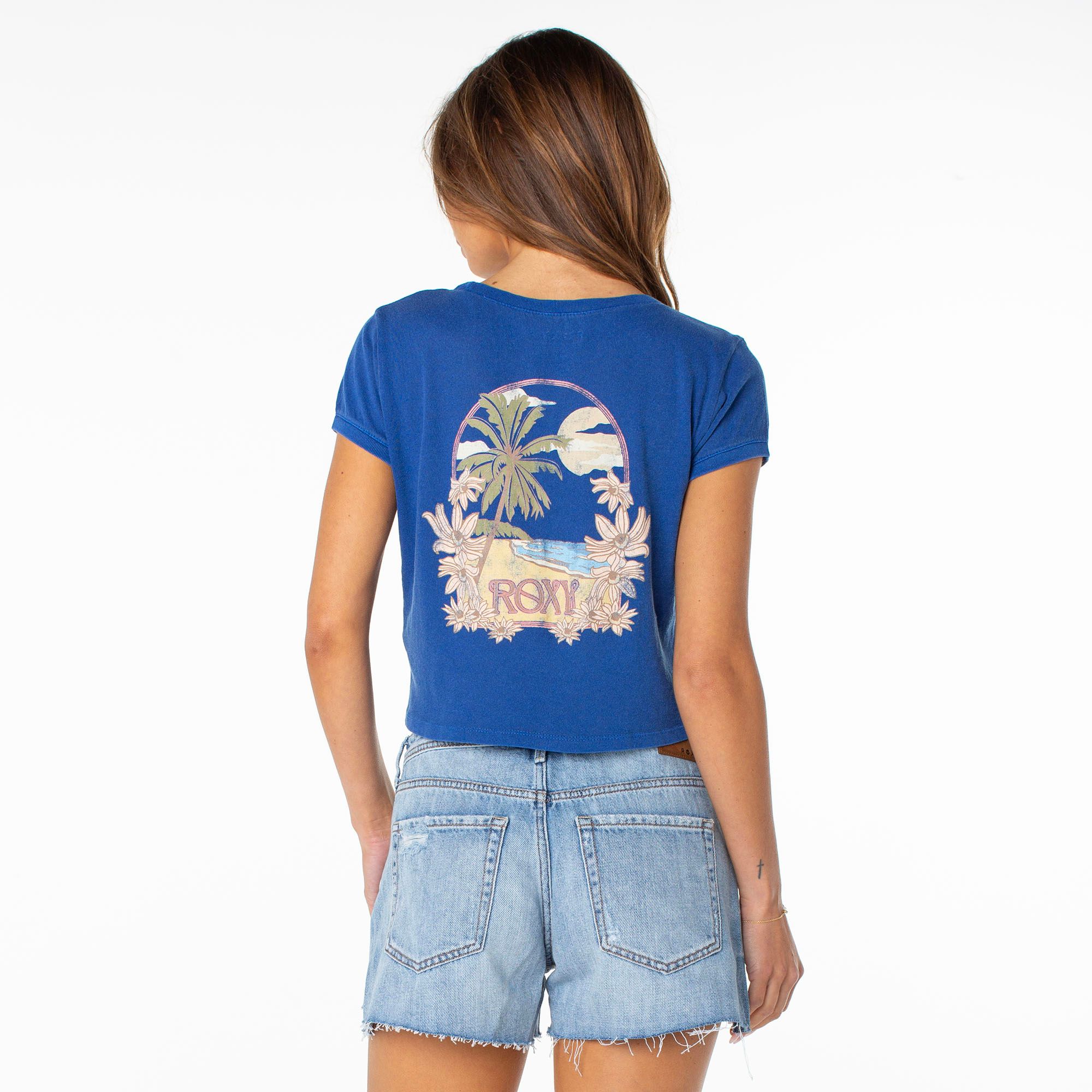 Roxy Women's Beach Day Graphic Crop Short Sleeve T-Shirt