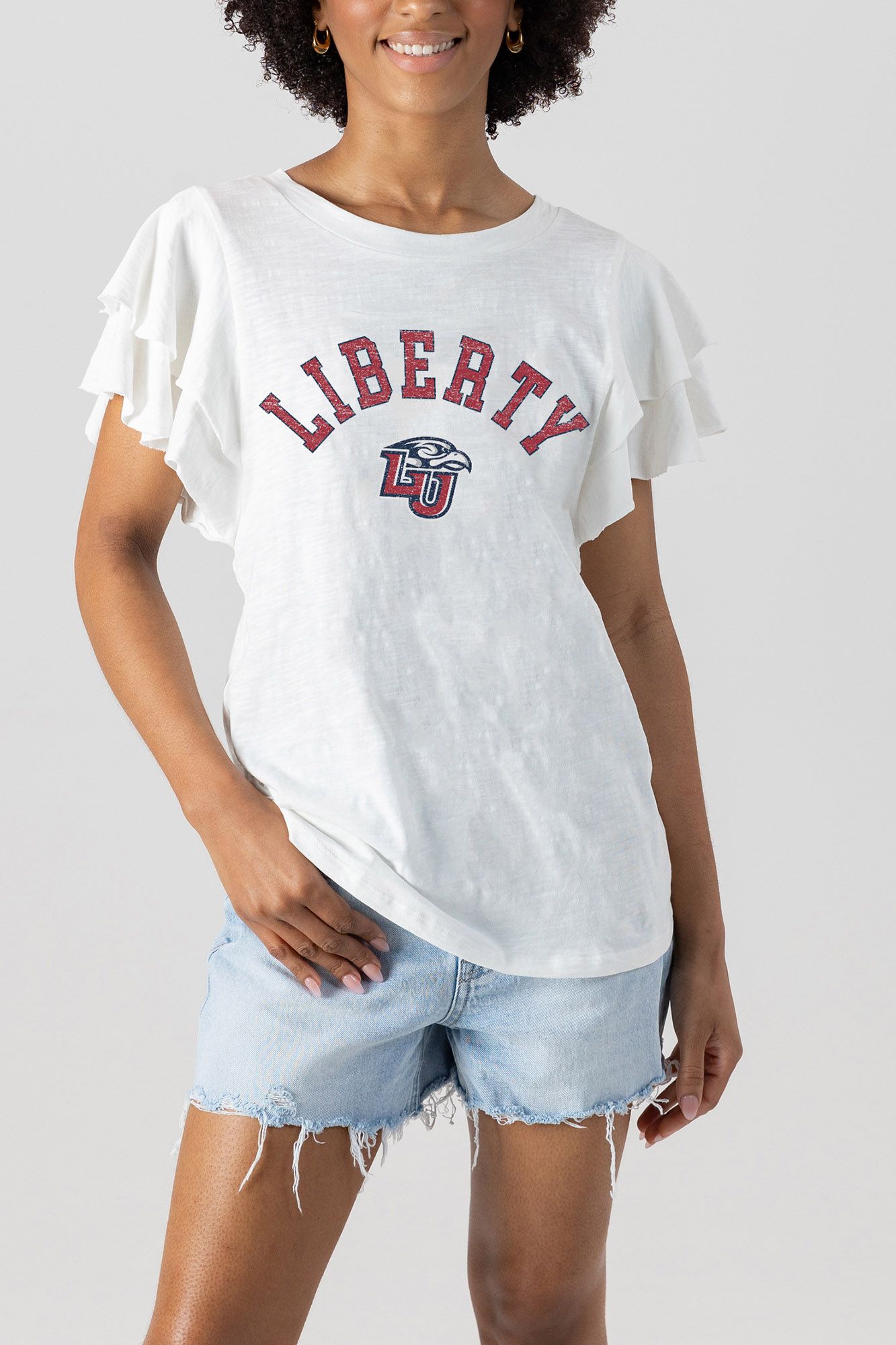 Gameday Couture Women's Liberty Flames White Flutter T-Shirt