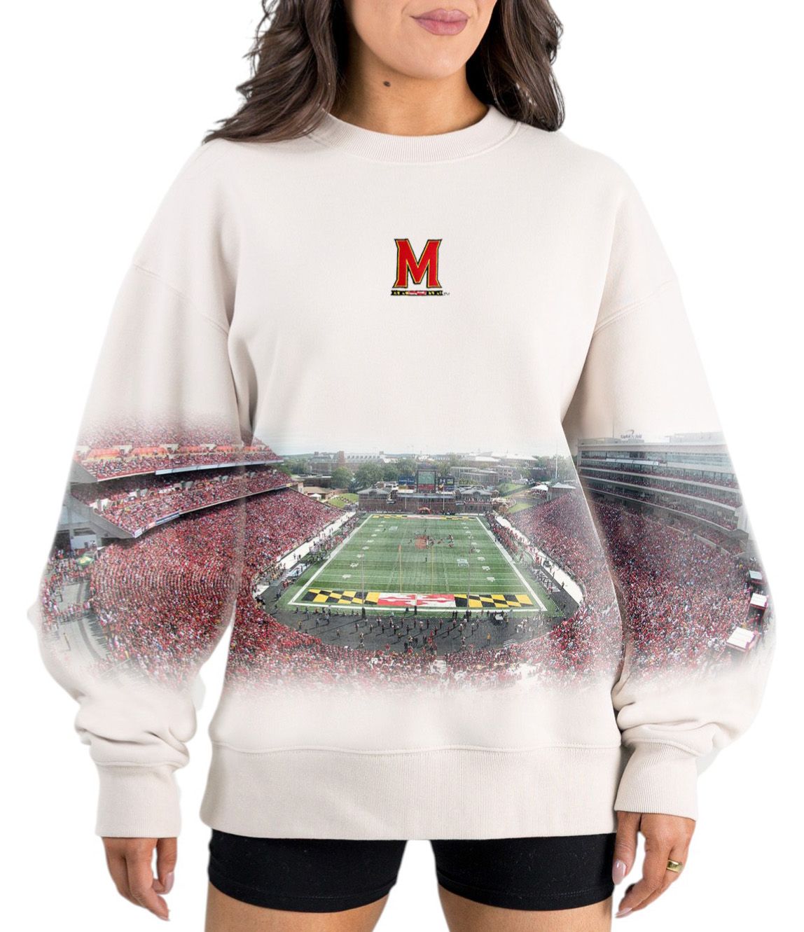 Gameday Couture Women's Maryland Terrapins Ivory Power Move Crew Pullover Sweatshirt