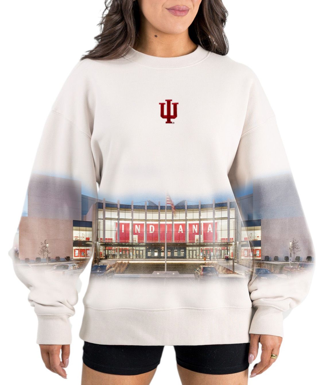 Gameday Couture Women's Indiana Hoosiers Ivory Power Move Crew Pullover Sweatshirt