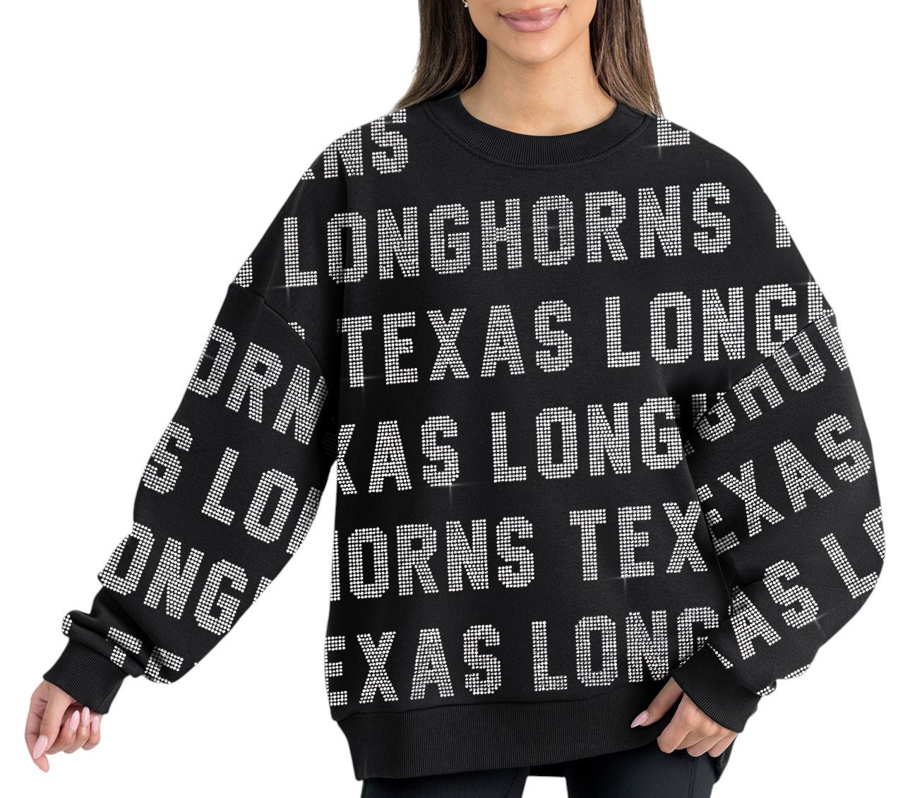 Gameday Couture Women's Texas Longhorns Black Hype Crew Pullover Sweatshirt