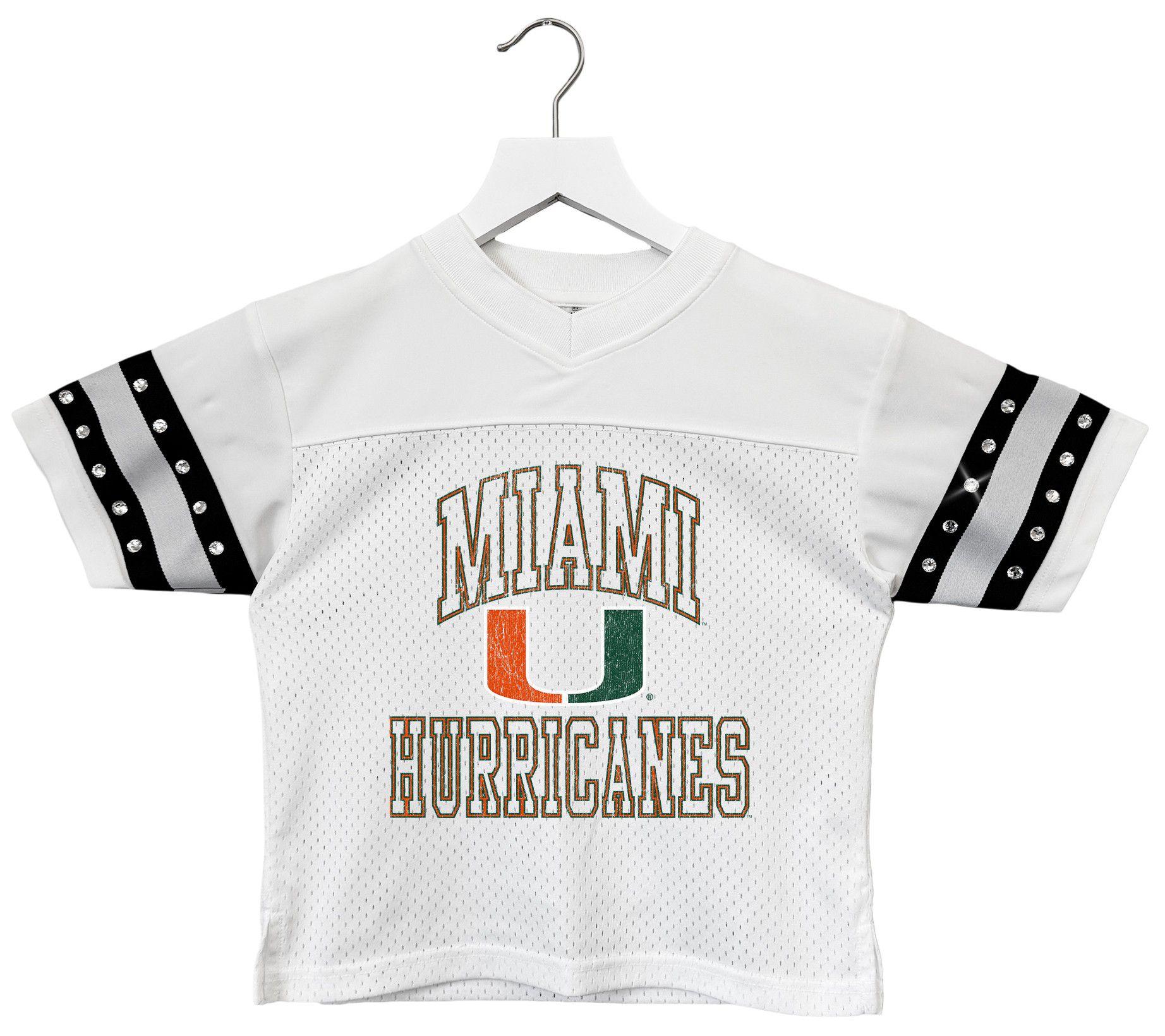 Gameday Couture Youth Miami Hurricanes White Rhinestone Jersey