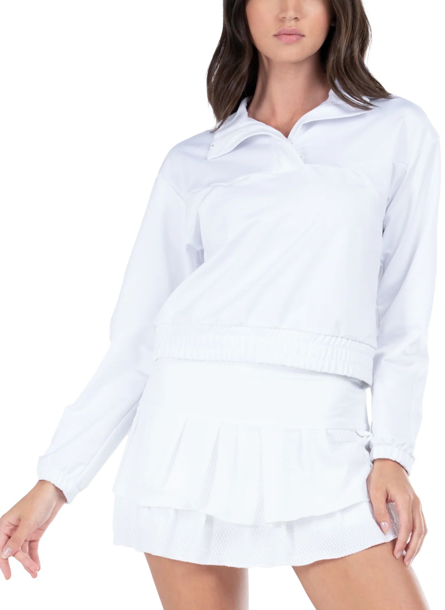 Lucky In Love Women's Mock Neck Tennis Pullover