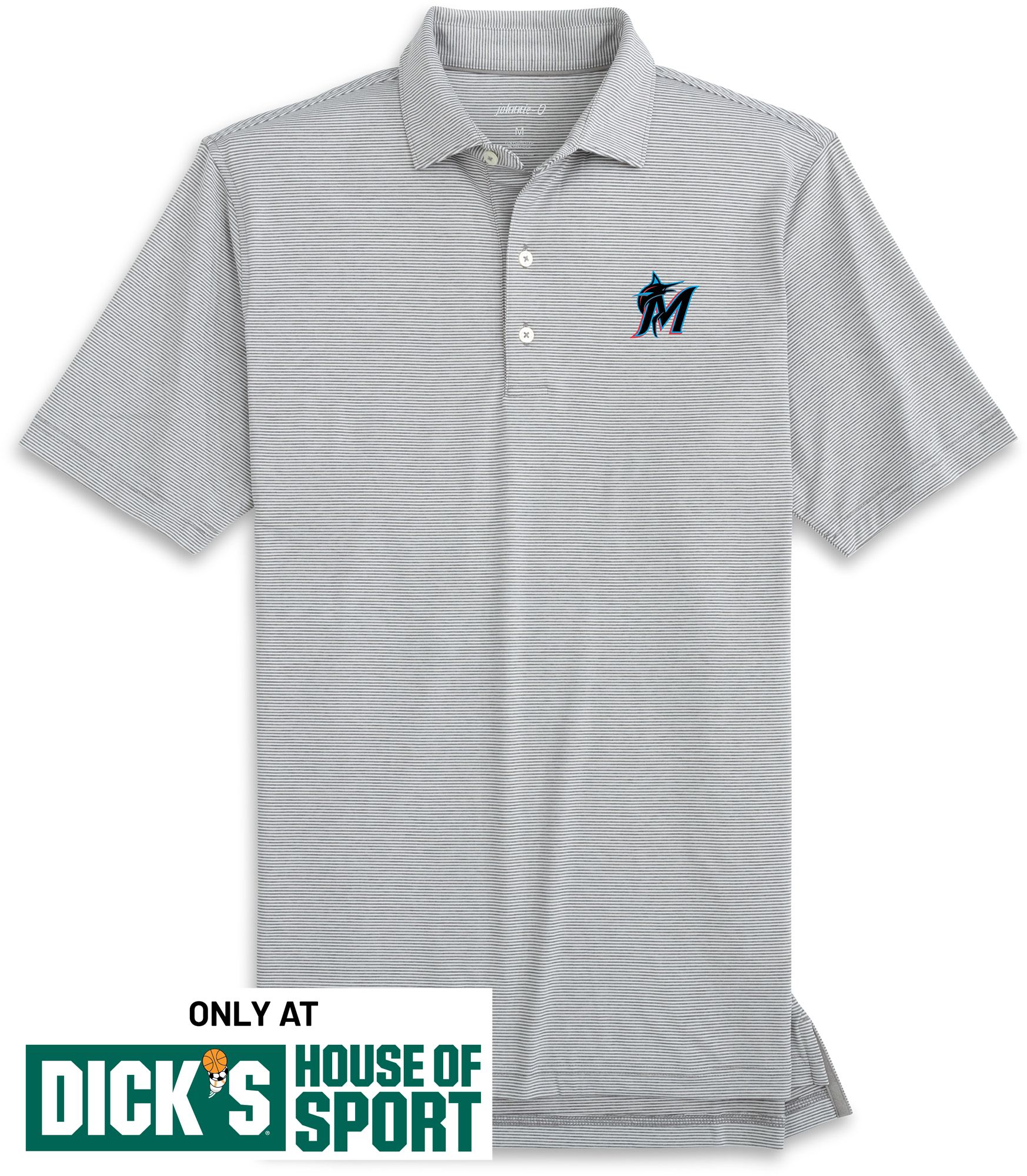 Johnnie-O Men's Miami Marlins Gray Lyndonn Polo
