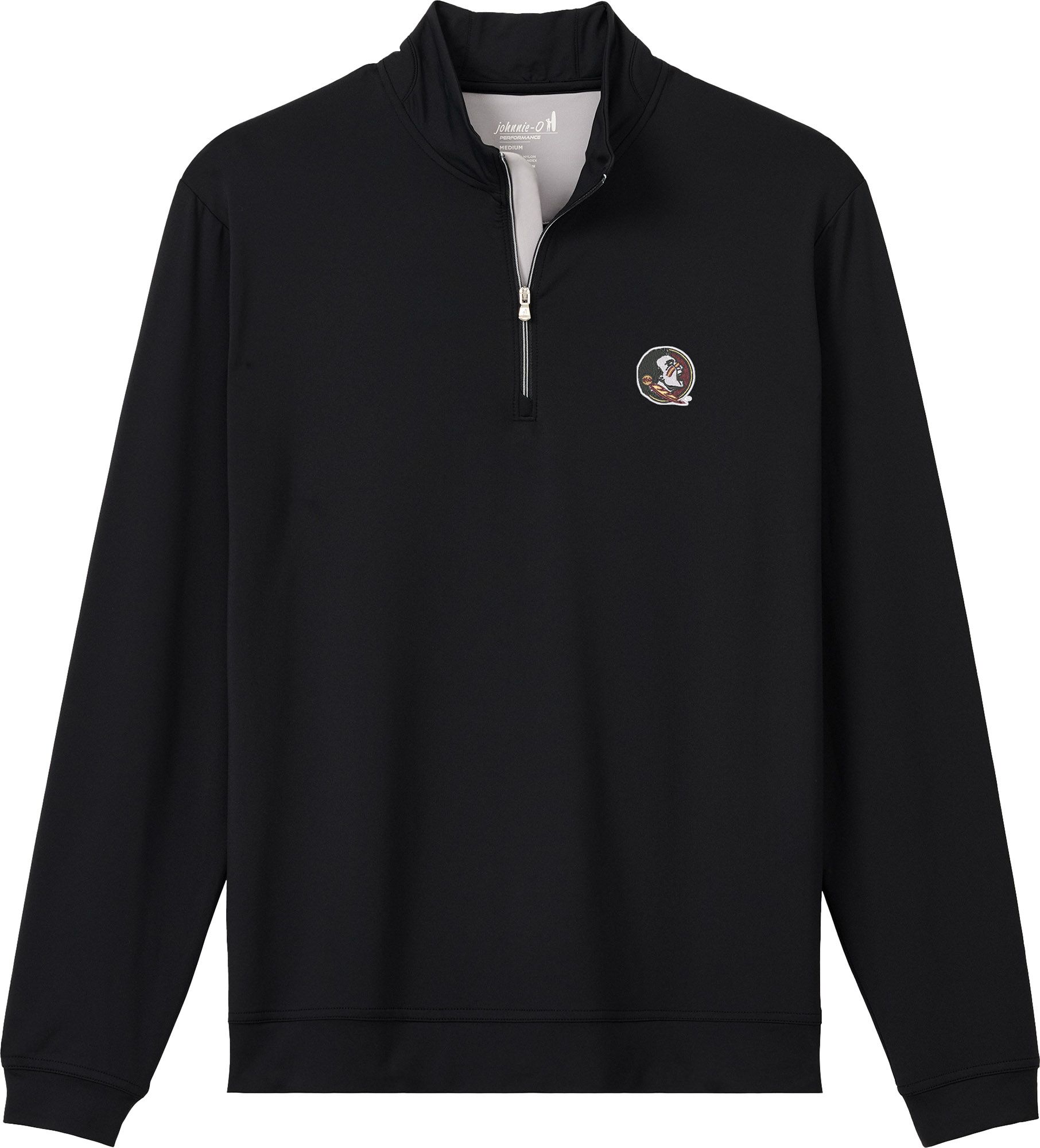 Johnnie-O Men's Florida State Seminoles Black Motion 1/4 Zip Performance Pullover