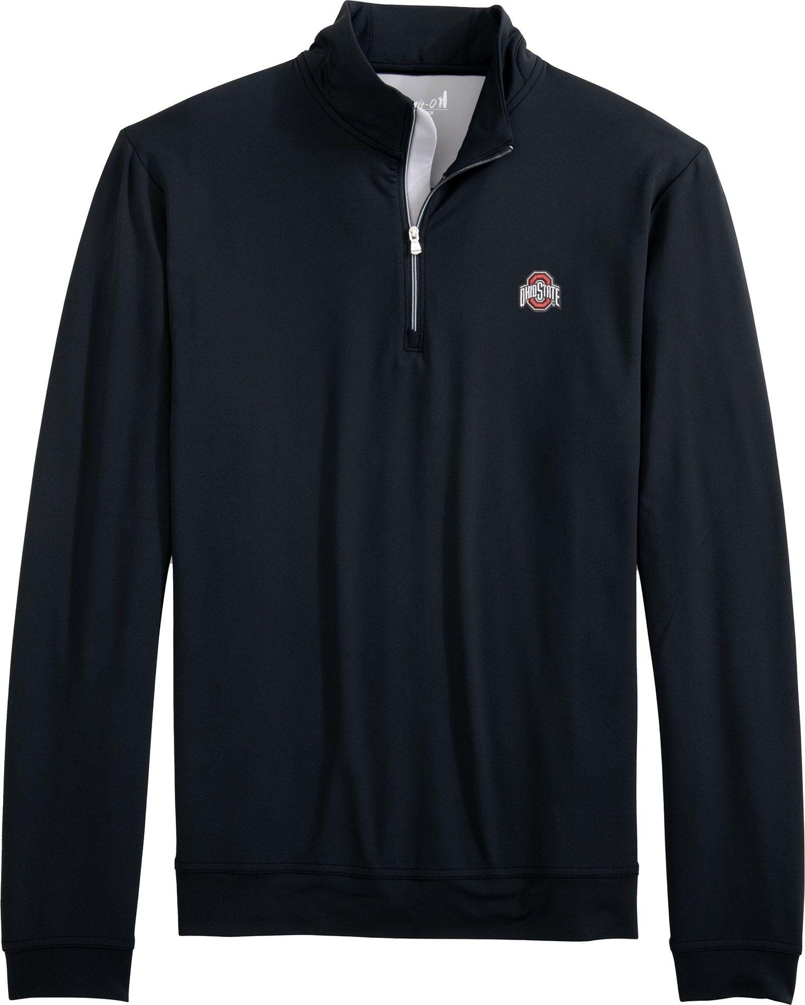 Johnnie-O Men's Ohio State Buckeyes Black Motion 1/4 Zip Performance Pullover