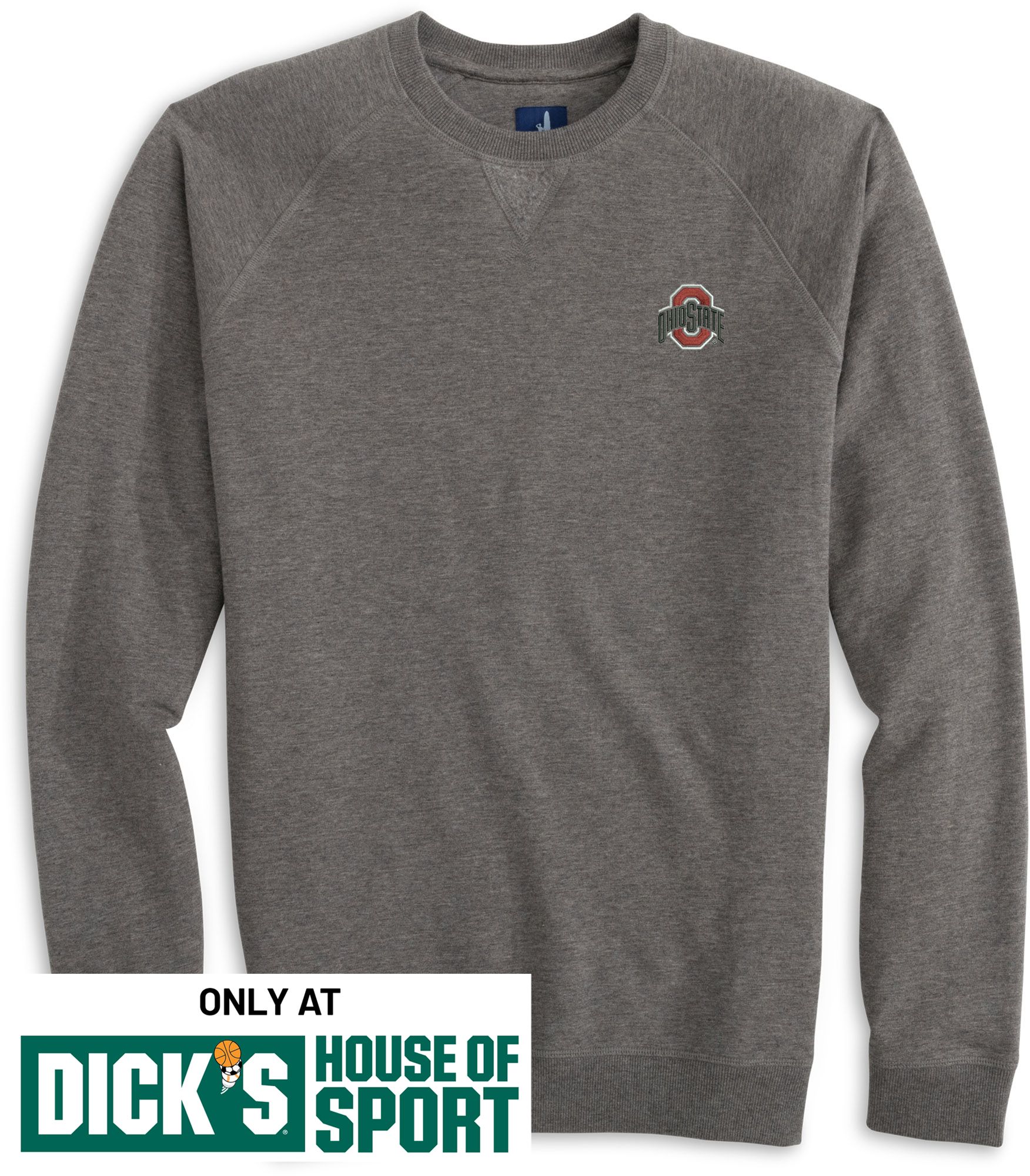 Johnnie-O Men's Ohio State Buckeyes Grey Freeman Crewneck Sweatshirt