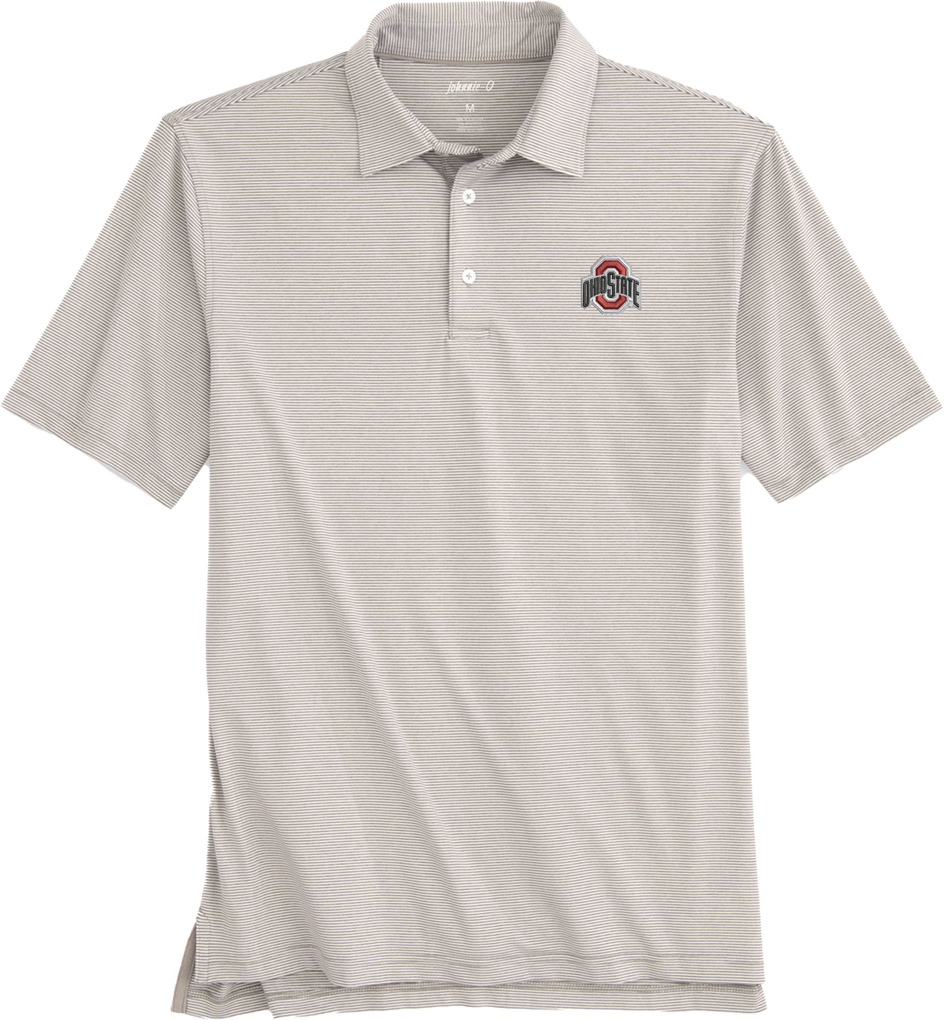 Johnnie-O Men's Ohio State Buckeyes Charcoal Lyndon Polo
