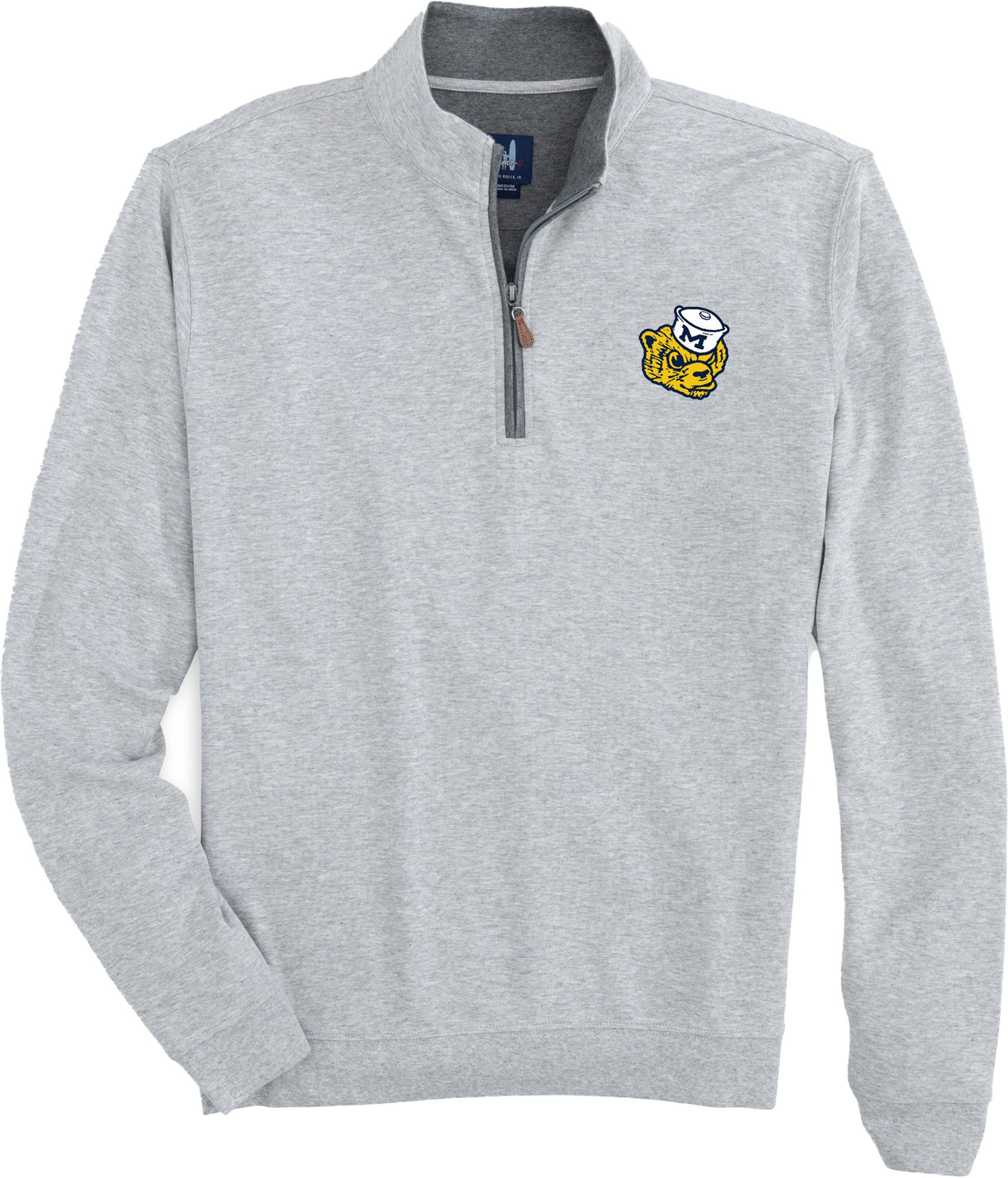 Johnnie-O Men's Michigan Wolverines Light Gray Sully 1/4 Zip Pullover