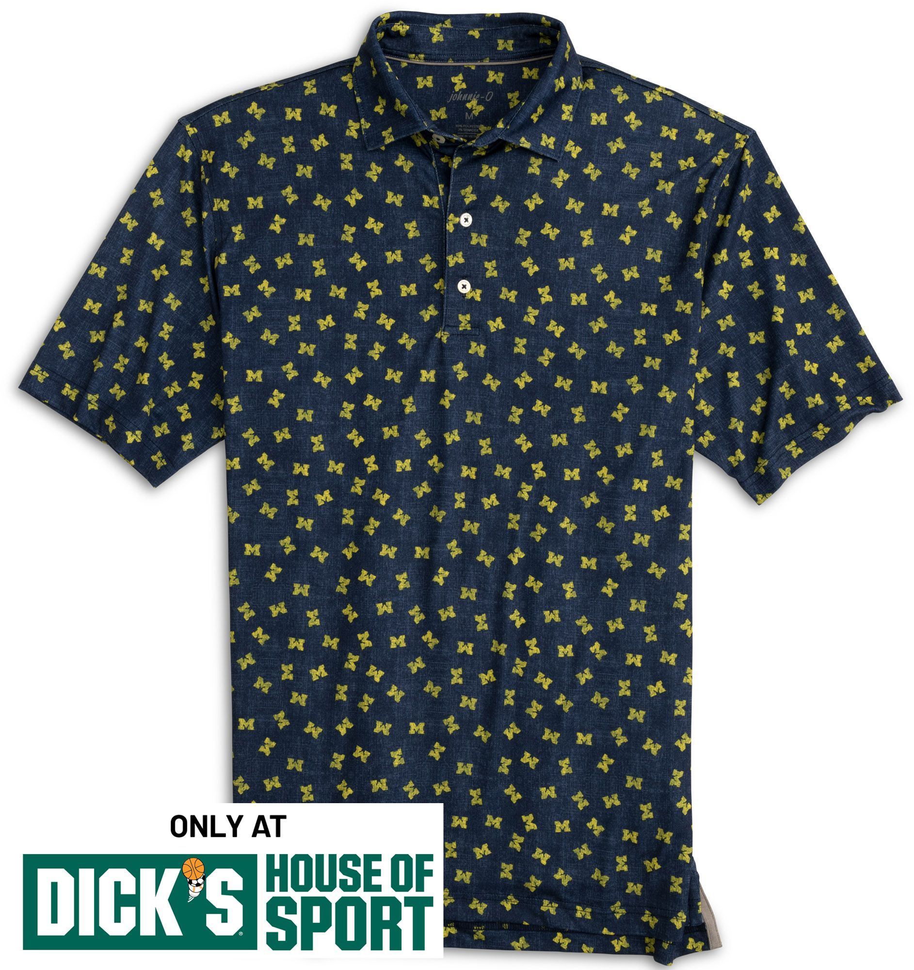 Johnnie-O Men's Michigan Wolverines Midnight Navy Stadium Exeter Polo