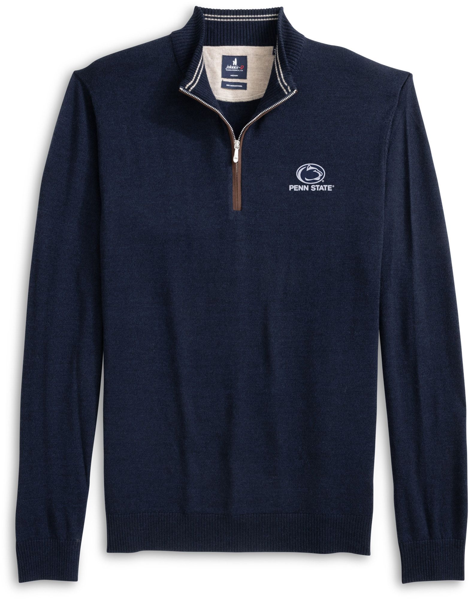 Johnnie-O Men's Penn State Nittany Lions Navy Raynor Merino 1/4 Zip Sweater