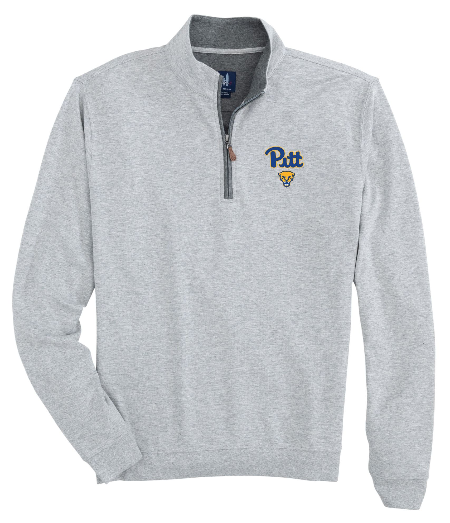 Johnnie-O Men's Pitt Panthers Light Gray Sully 1/4 Zip Pullover