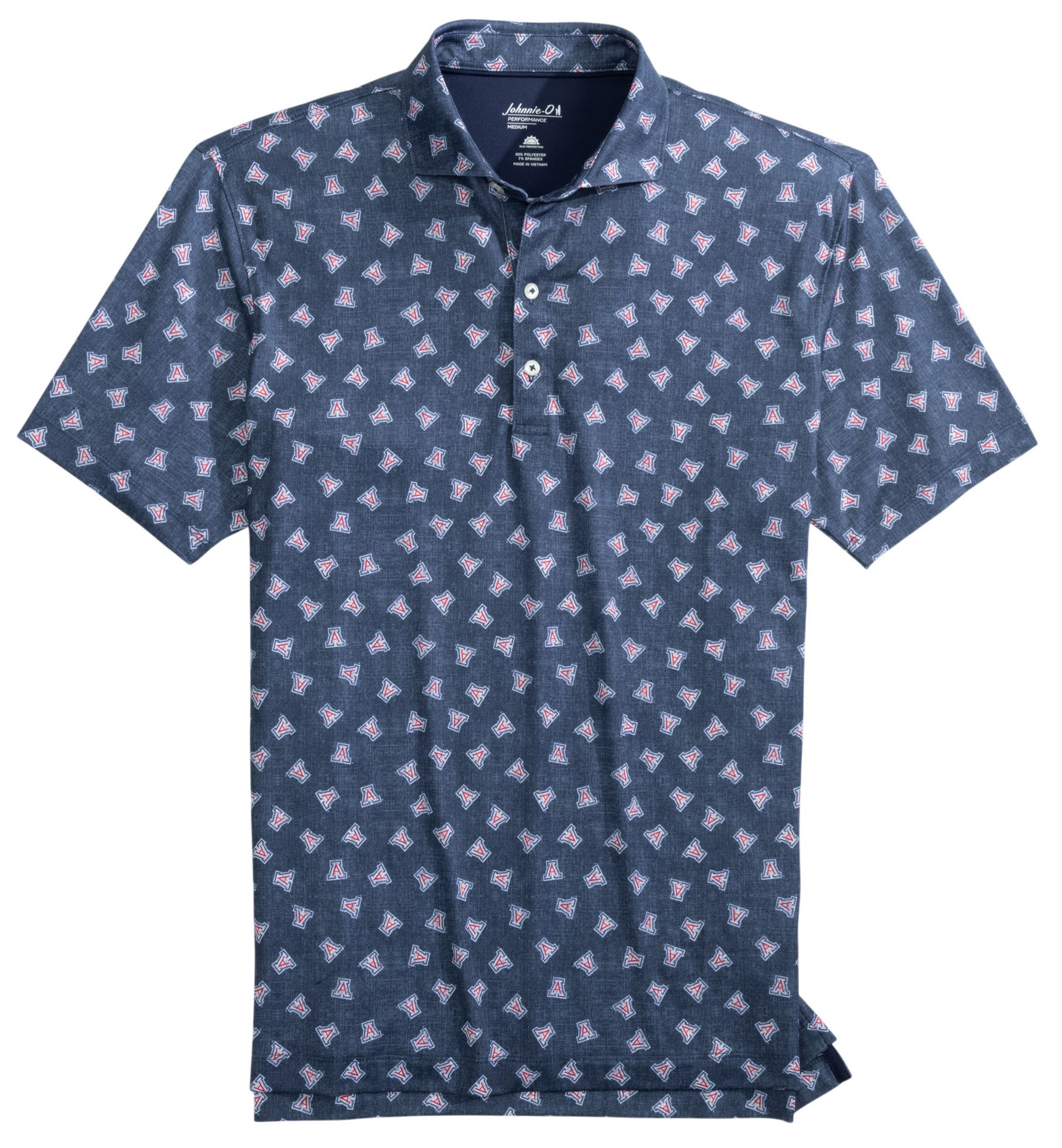 Johnnie-O Men's Arizona Wildcats Midnight Navy Stadium Exeter Performance Polo