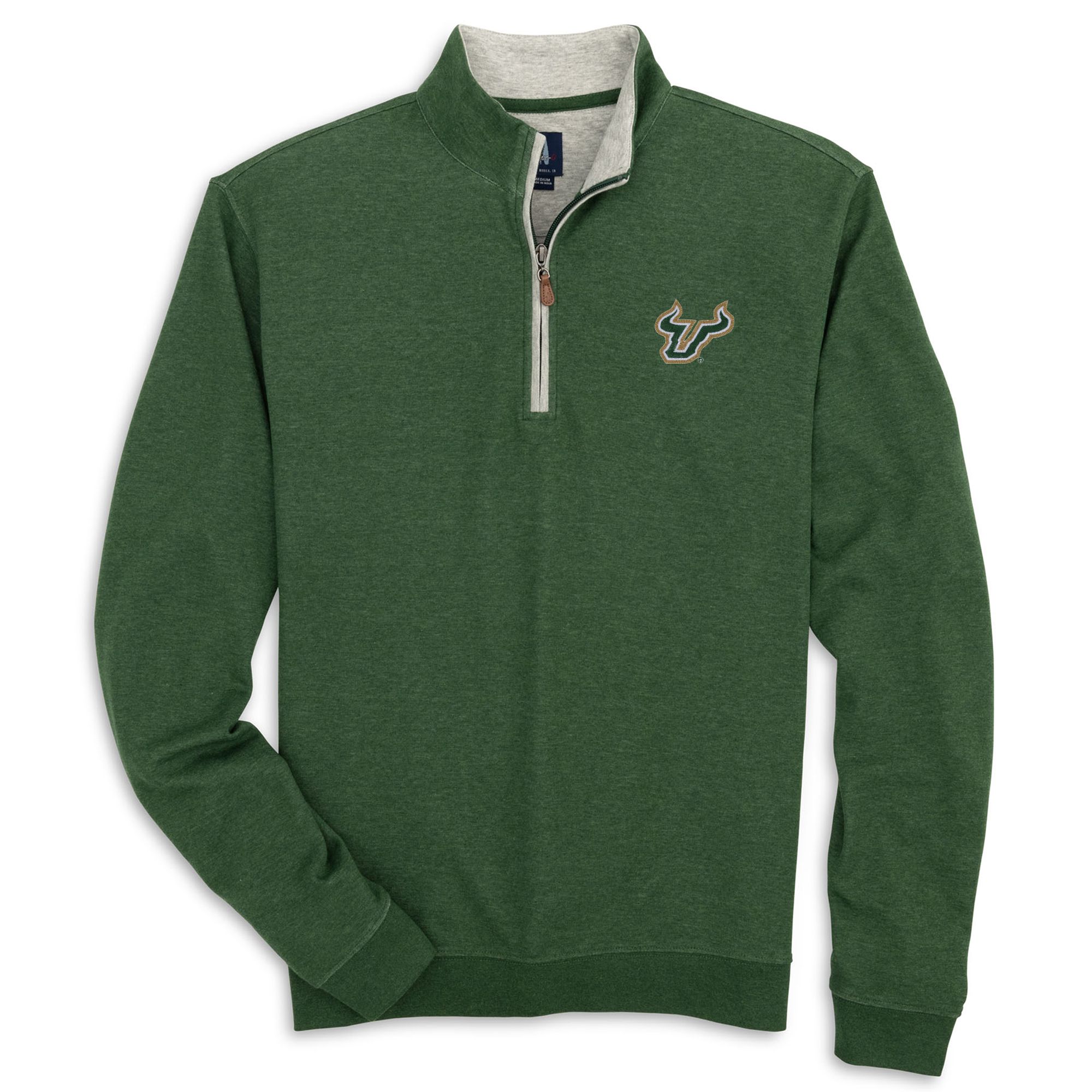 Johnnie-O Men's South Florida Bulls Green Sully 1/4 Zip Pullover