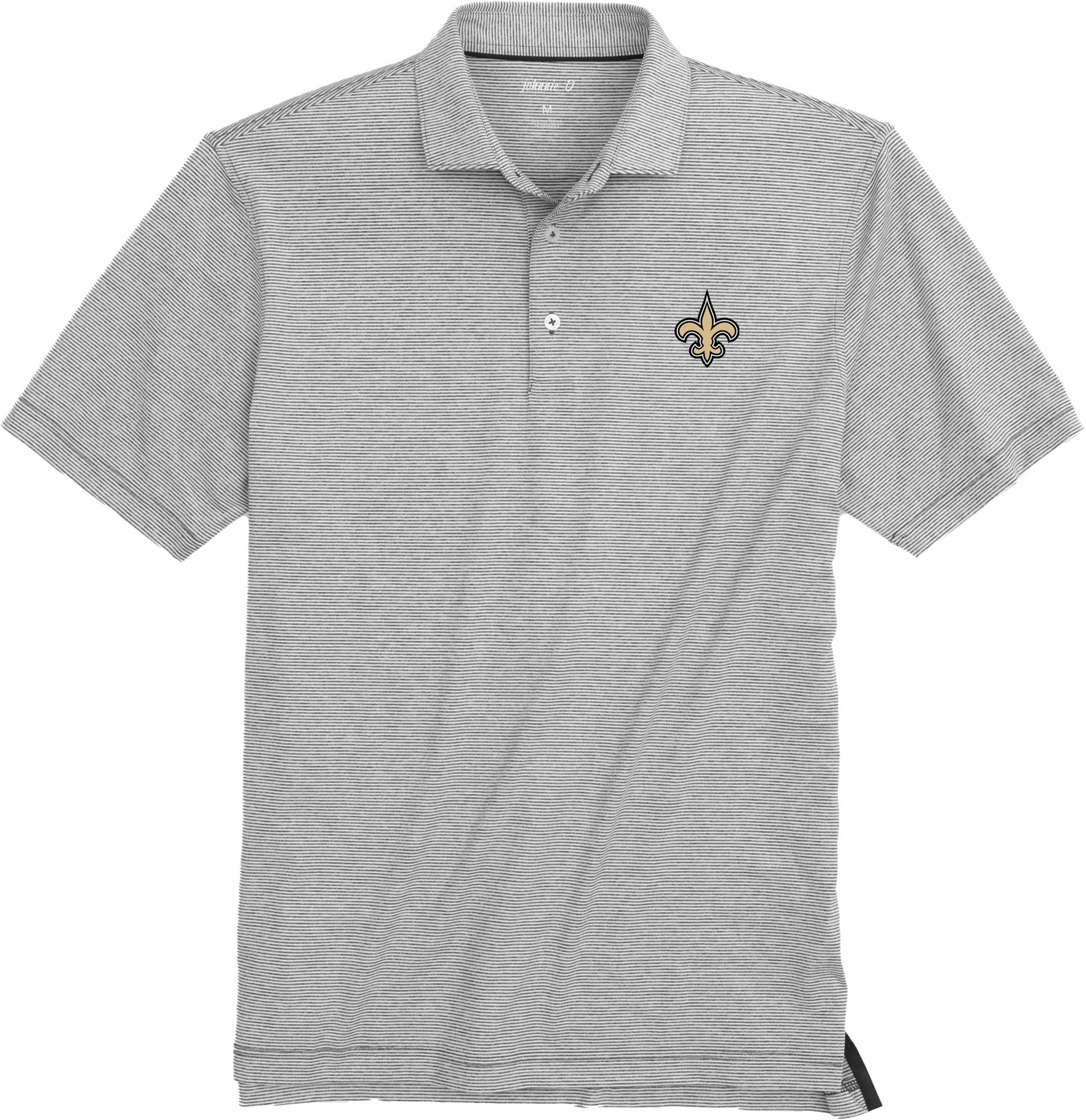 Johnnie-O Men's New Orleans Saints Charcoal Lyndonn Polo