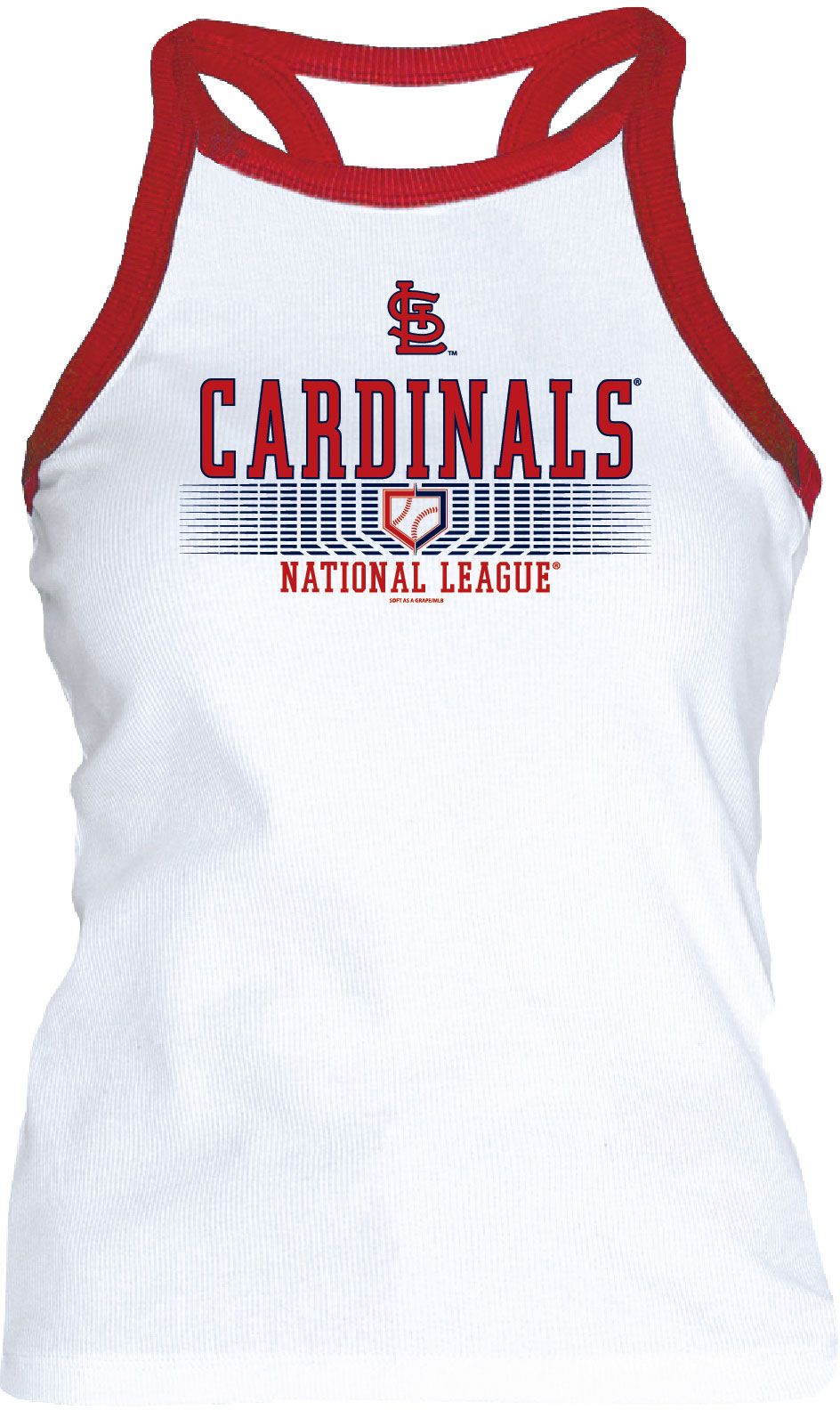 Soft As A Grape Women's St. Louis Cardinals White Ribbed Tank Top