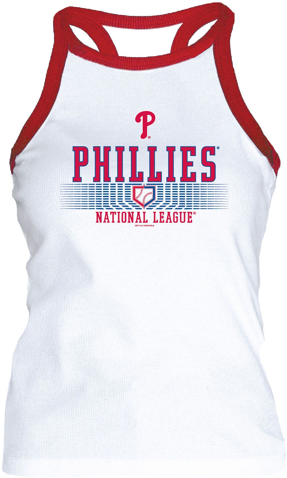Soft As A Grape Women's Philadelphia Phillies White Ribbed Tank Top