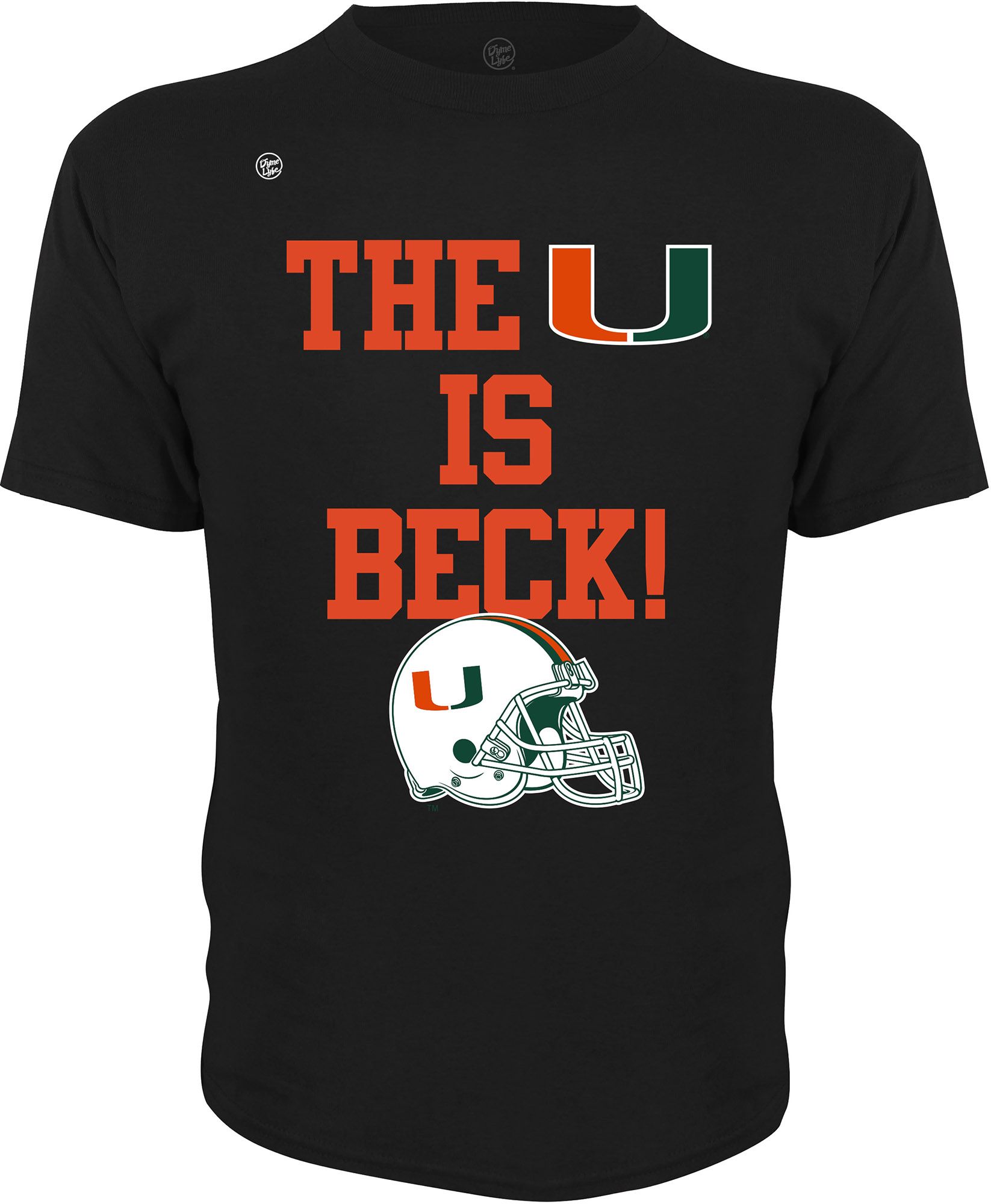 Stitches Adult Miami Hurricanes Black 'The U is Beck' T-Shirt
