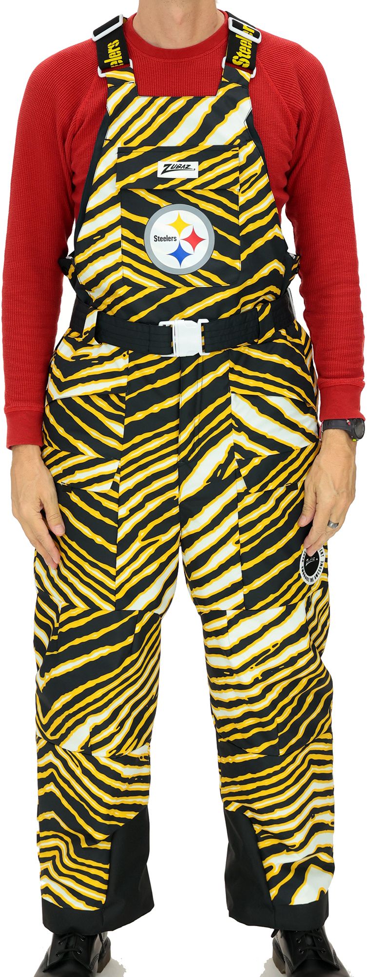 Zubaz Adult Pittsburgh Steelers Blizzard Snow Bib