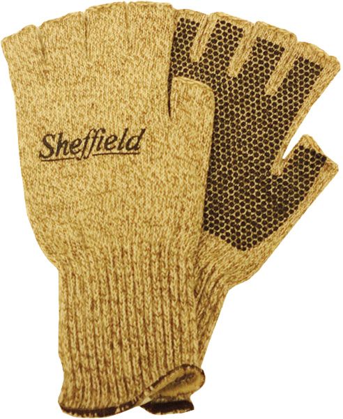 Sheffield Ragg Wool Half Finger Gloves with Dots