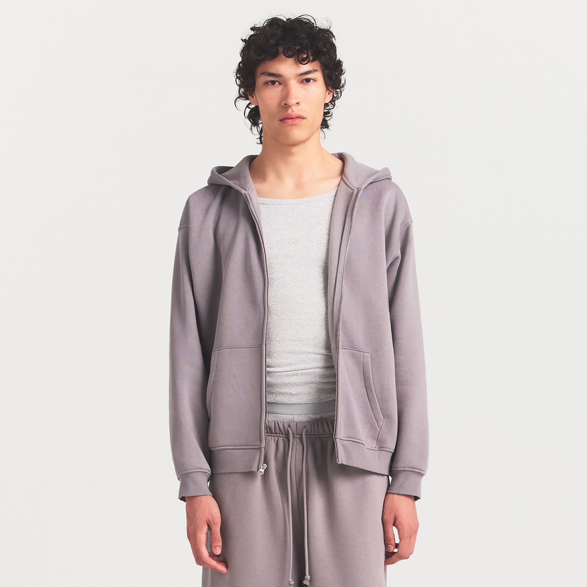 SKIMS Men's Fleece Lounge Zip Up Hoodie