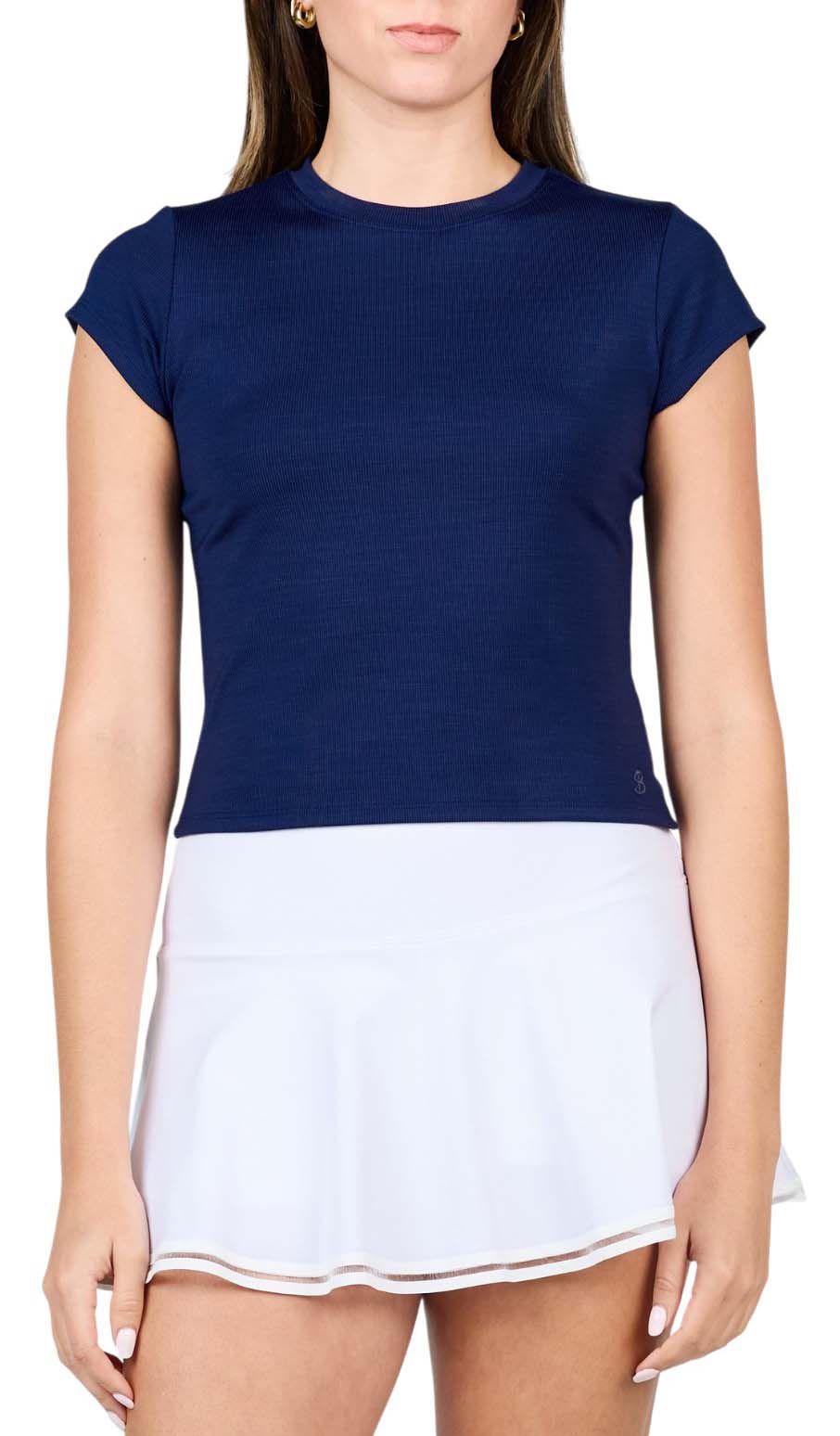 Sofibella Women's Staples 20" Cap Sleeve Tennis Shirt