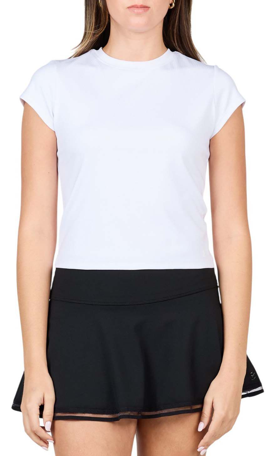 Sofibella Women's Staples 20" Cap Sleeve Tennis Shirt