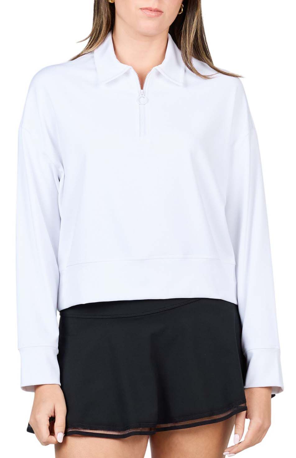 Sofibella Women's Staples 21" ¼ Zip Tennis Pullover
