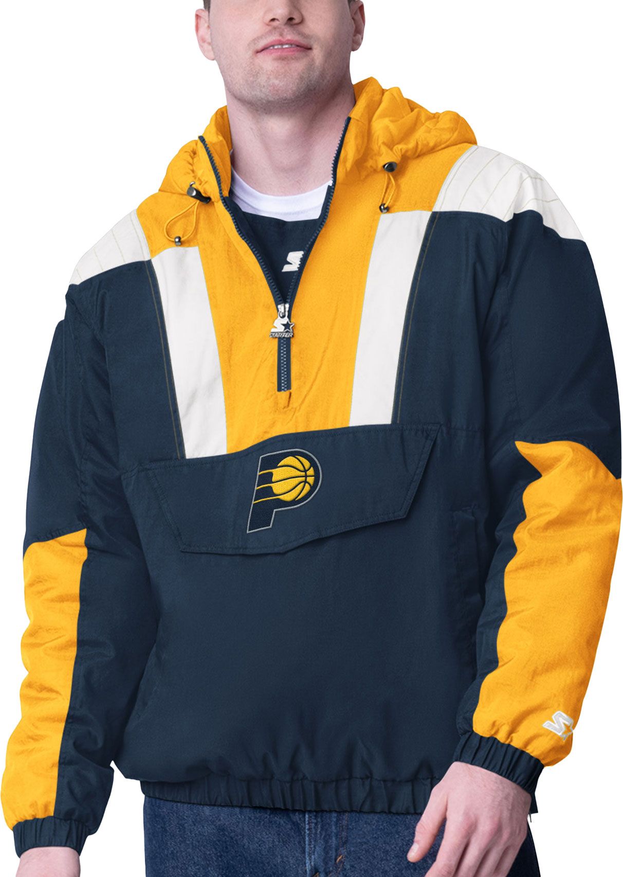 Starter Men's Indiana Pacers Charger Blue Half-Zip Jacket