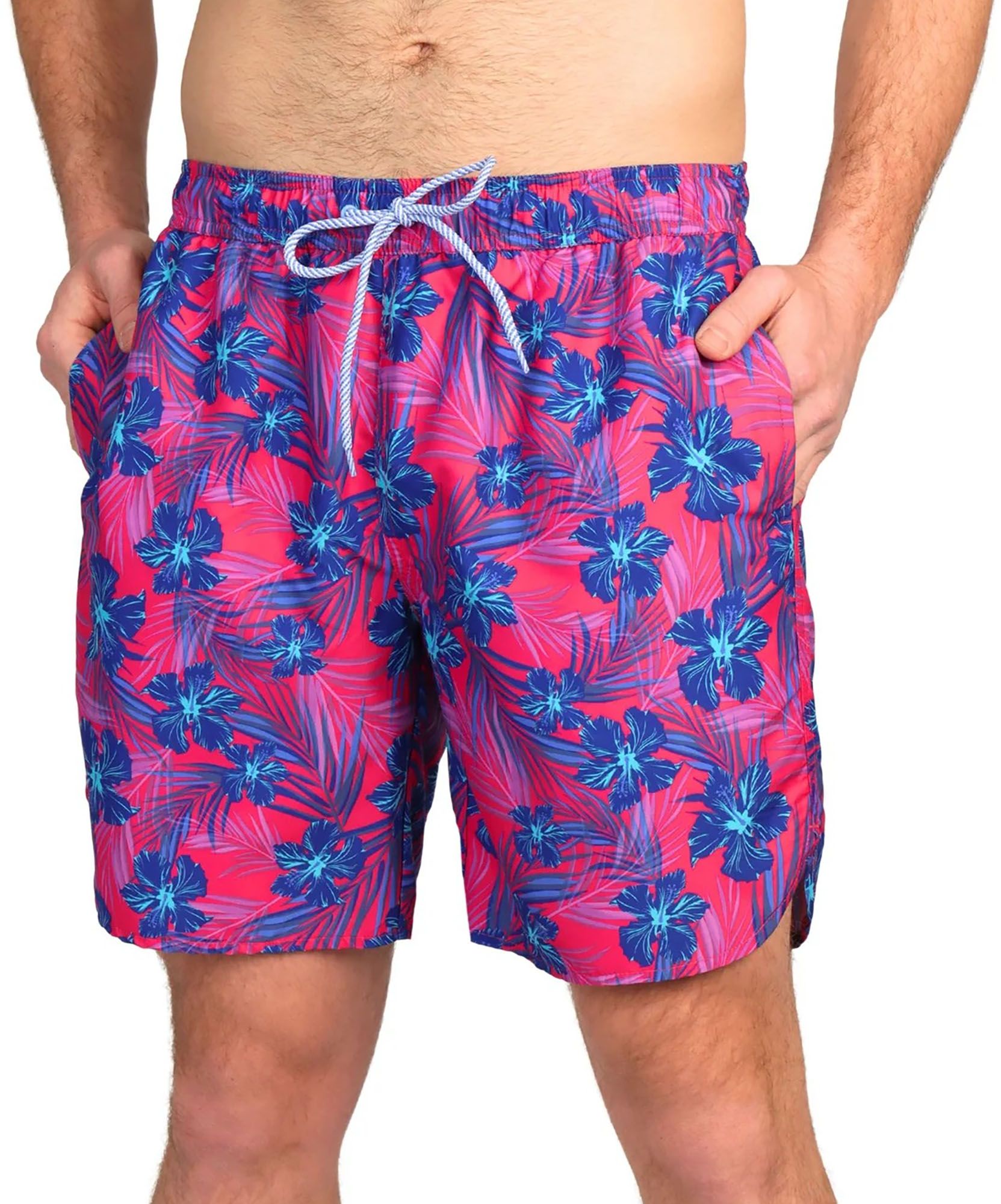 TailorByrd Men's Hibiscus Bliss Print Swim Shorts