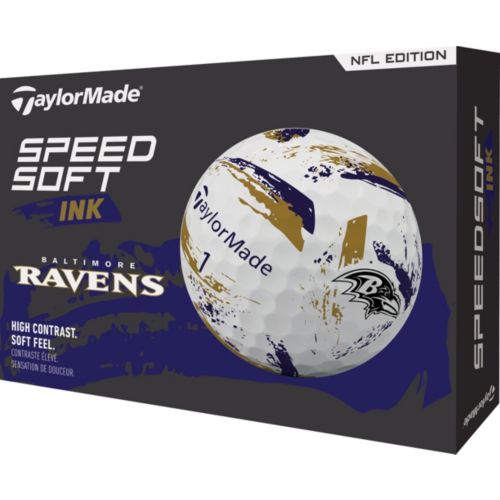 TaylorMade 2025 SpeedSoft Ink Baltimore Ravens Golf Balls | Golf