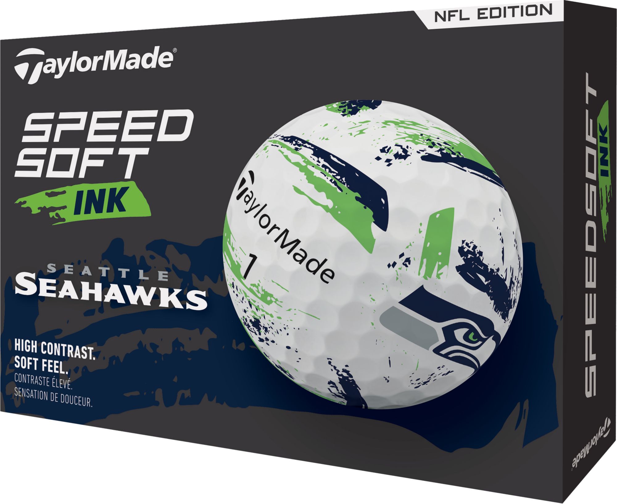 TaylorMade 2025 SpeedSoft Ink Seattle Seahawks Golf Balls