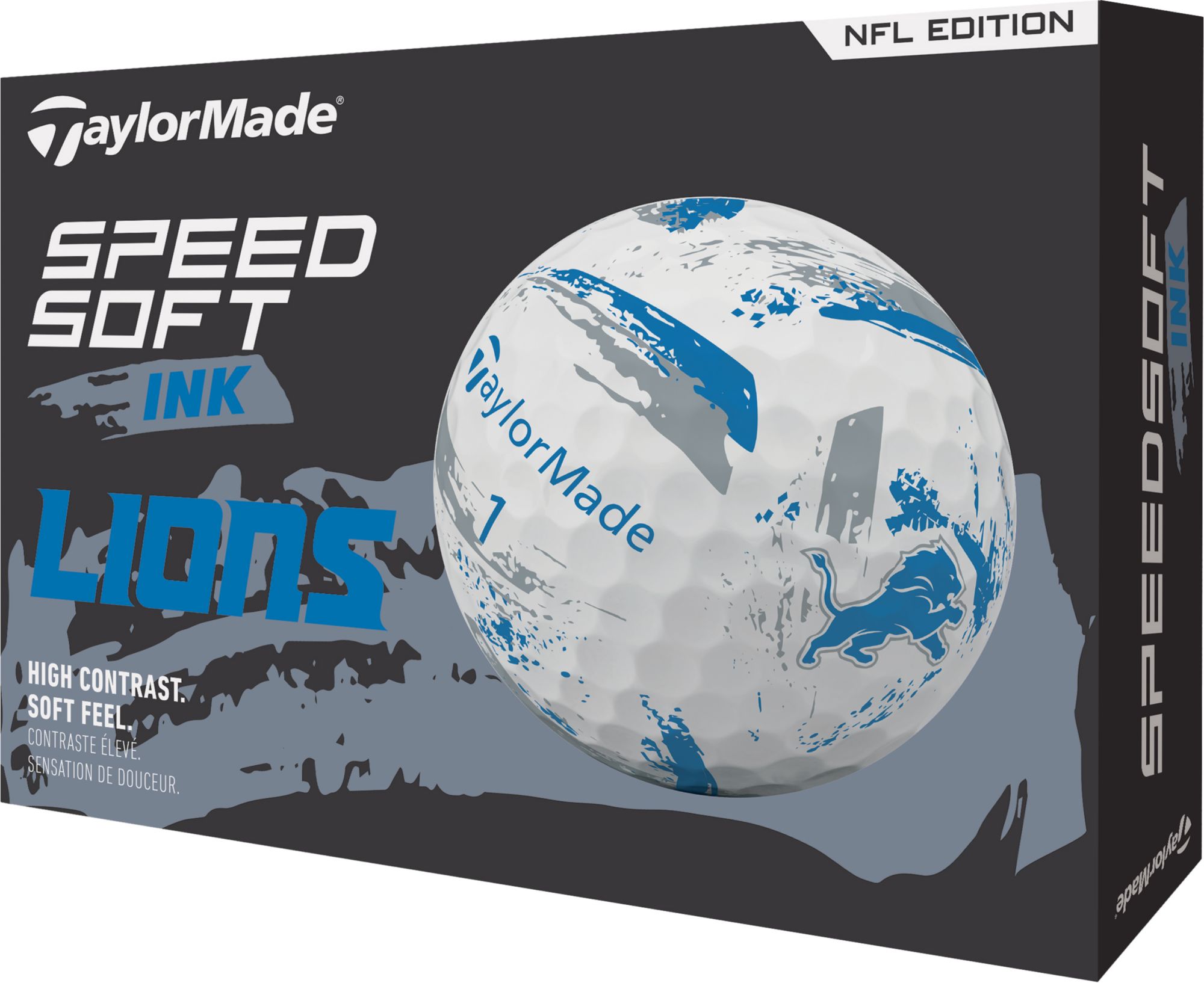 TaylorMade 2025 SpeedSoft Ink Detroit Lions Golf Balls