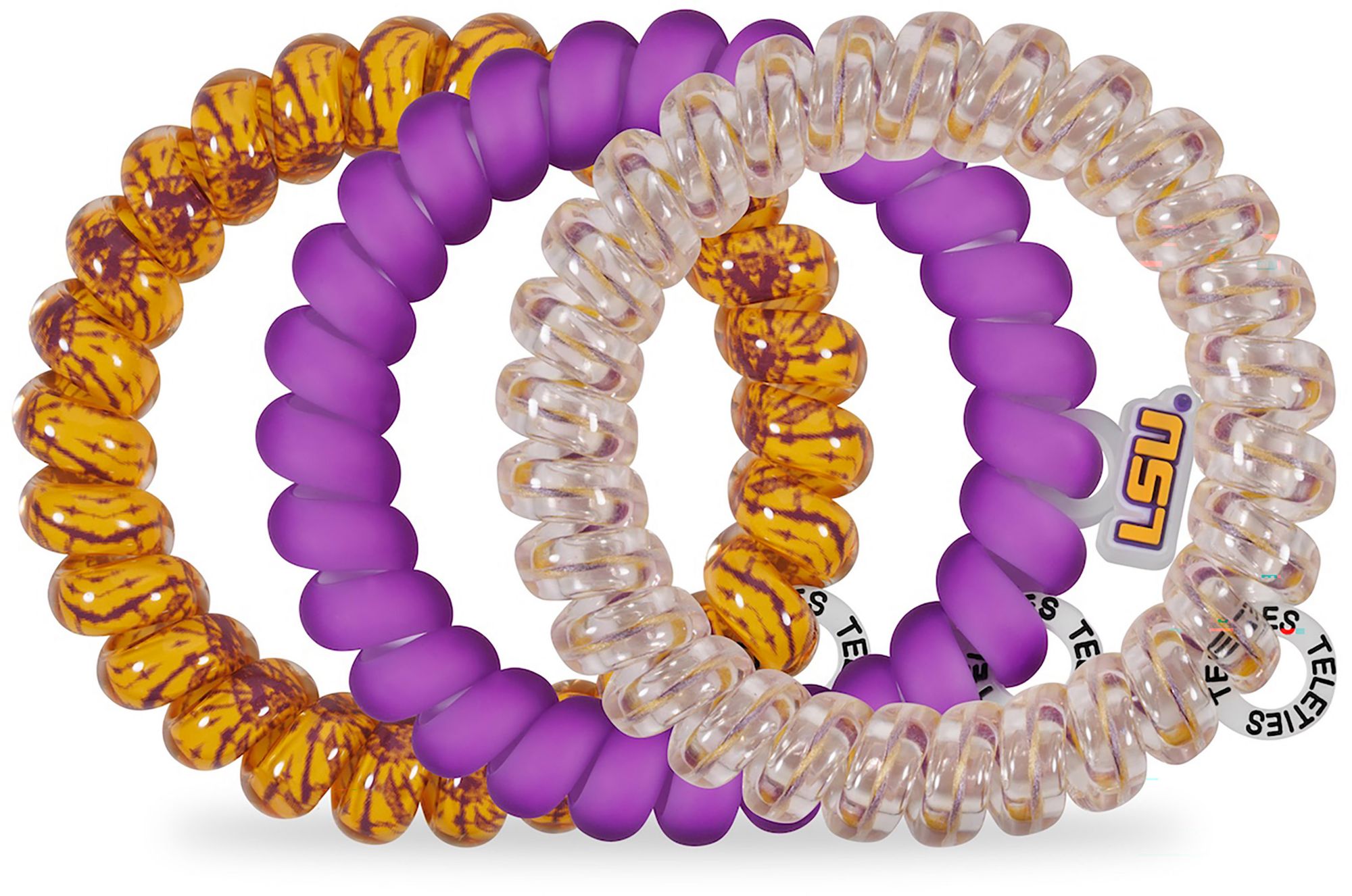 Teleties Women's LSU Tigers Purple Large Hair Ties