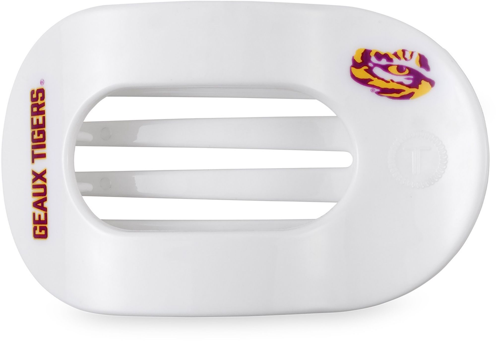 Teleties Women's LSU Tigers White Medium Flat Clip