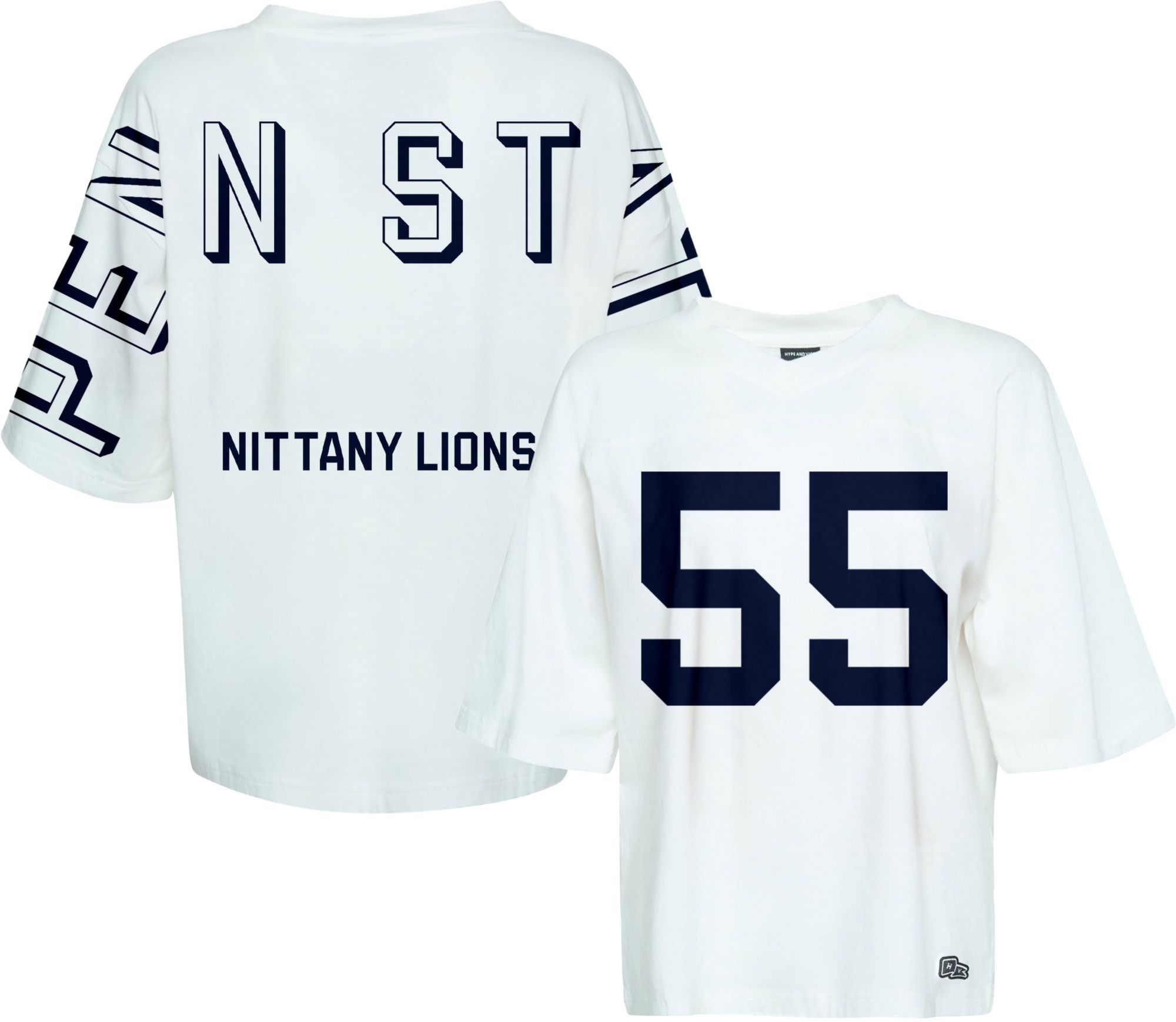 Hype and Vice Women's Penn State Nittany Lions White Football T-Shirt