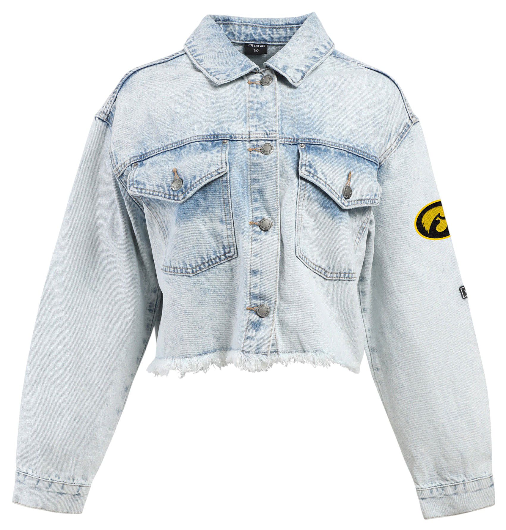 Hype and Vice Women's Iowa Hawkeyes Blue Jean Jacket