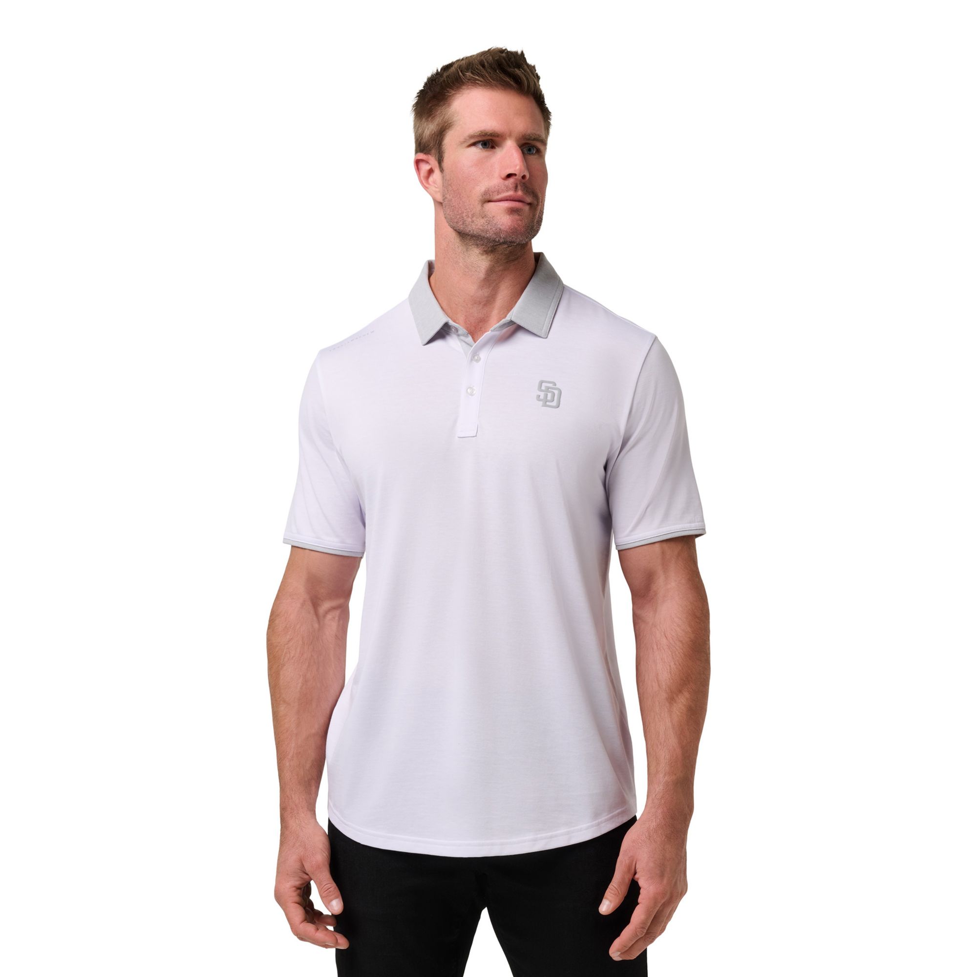 TravisMathew Men's San Diego Padres White Vibes Polo