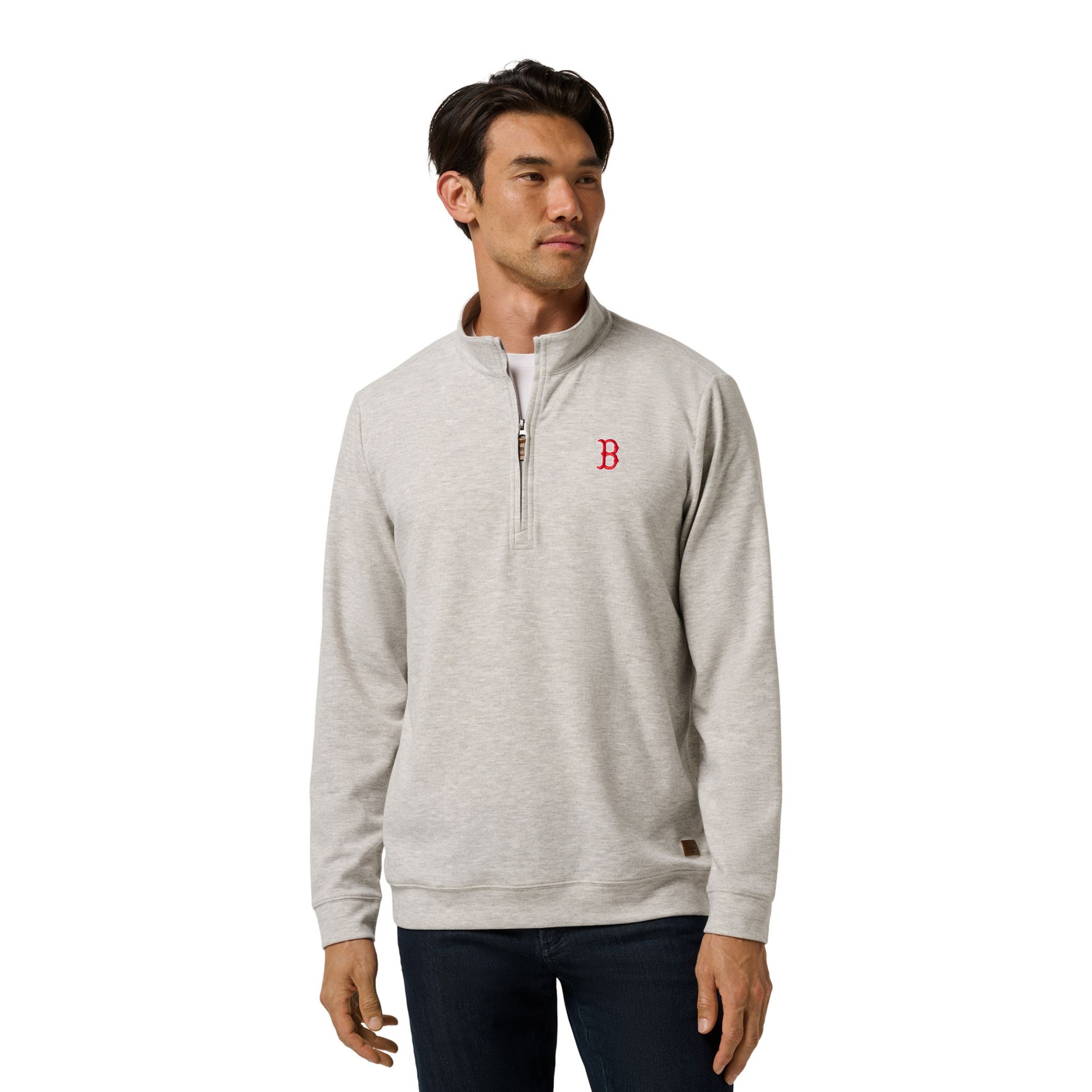 TravisMathew Men's Boston Red Sox Grey Home 1/4 Zip