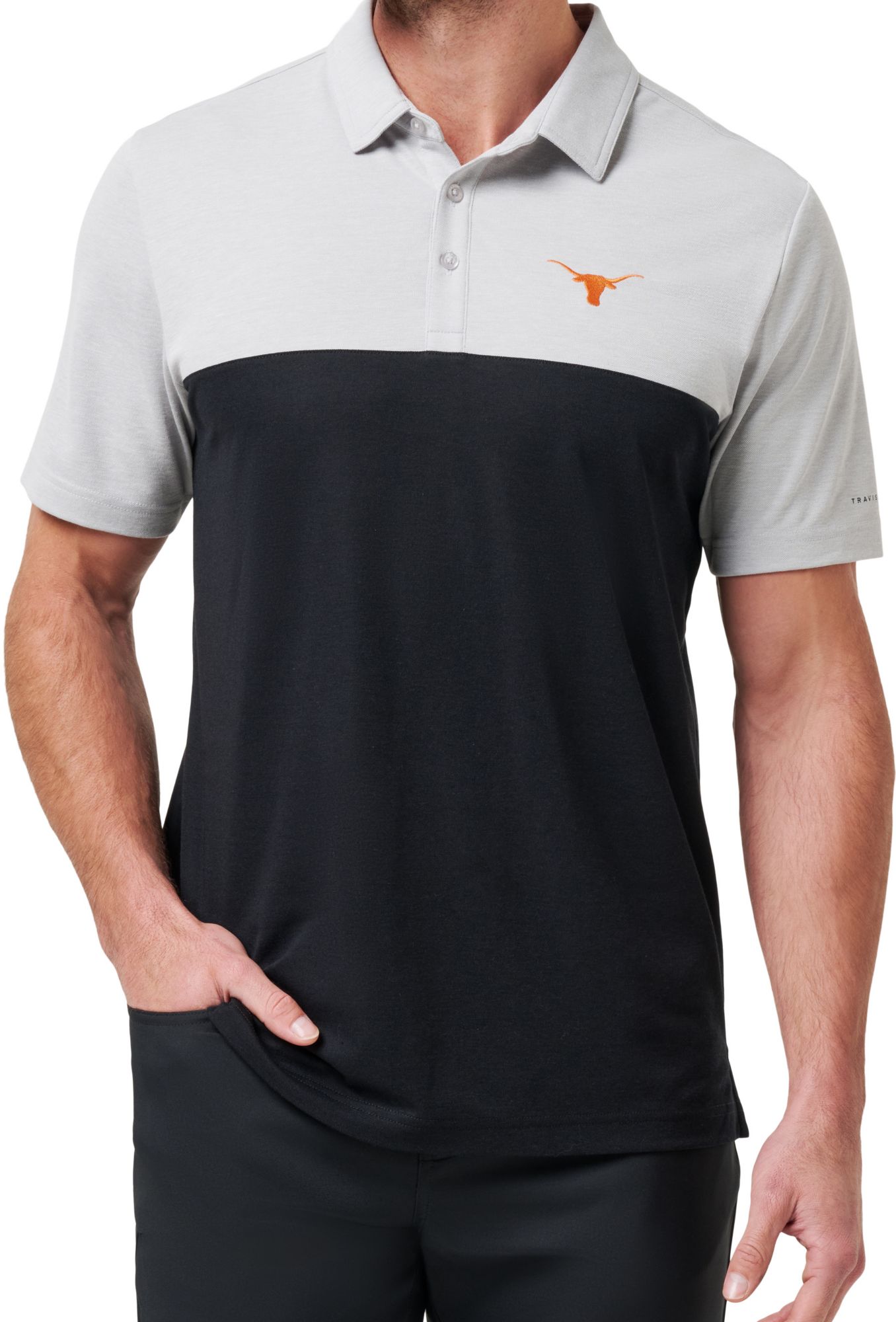 TravisMathew Men's Texas Longhorns White Drop Back Polo