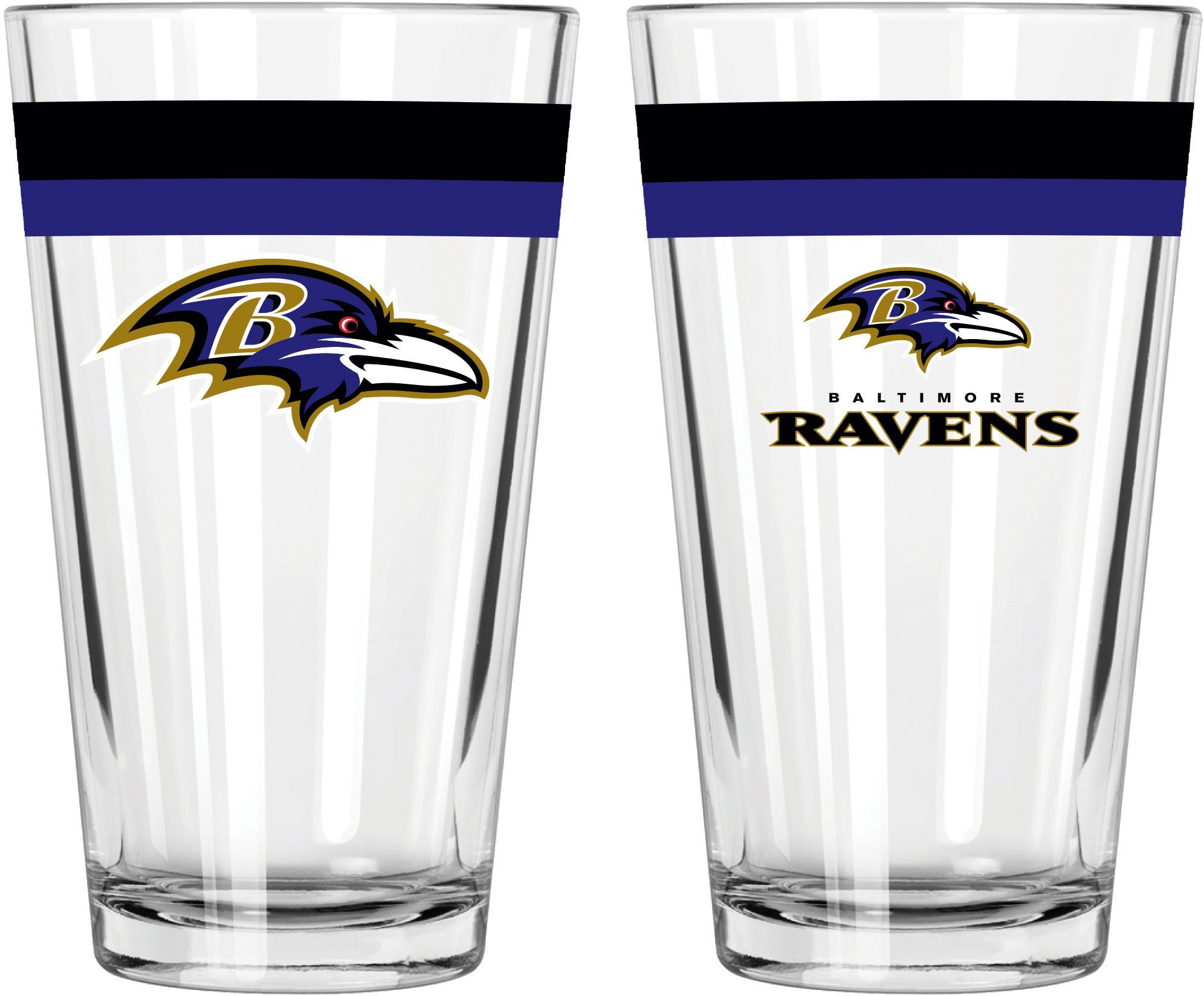 The Memory Company Baltimore Ravens Banded Pint Glass